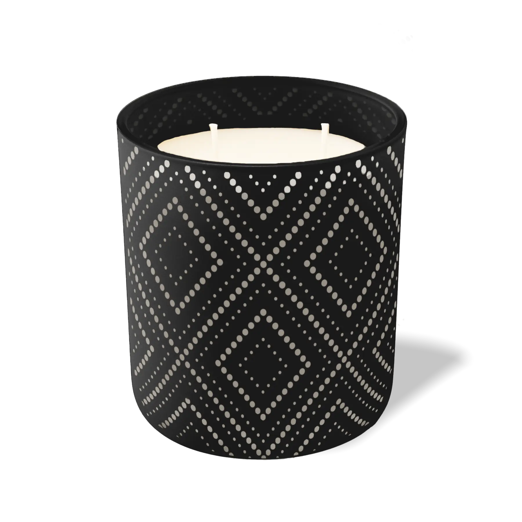 Custom Etched Dotted Diamond - 12 oz Candle Black