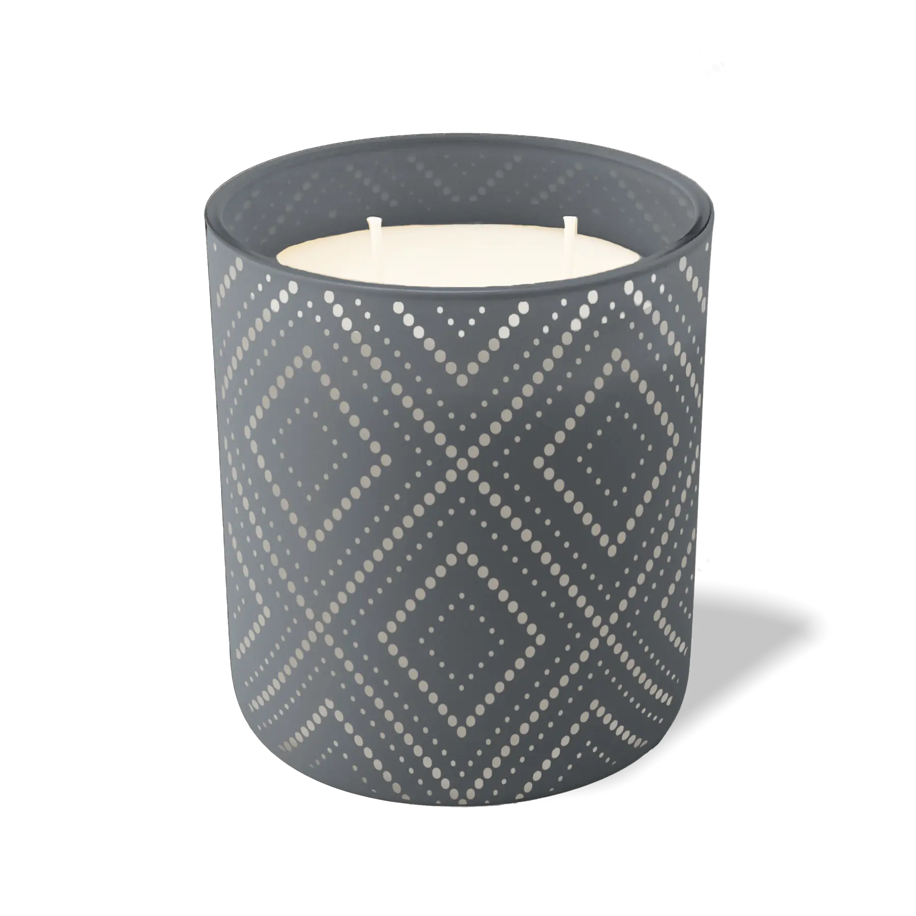 Custom Etched Dotted Diamond - 12 oz Candle Graphite