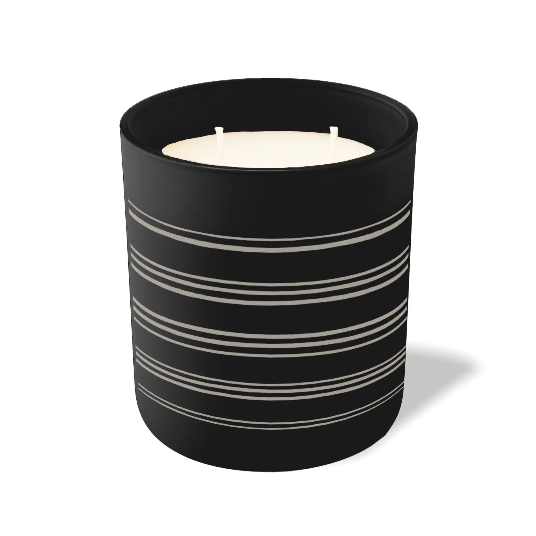 Custom Etched Grouped Stripes - 12 oz Candle Black