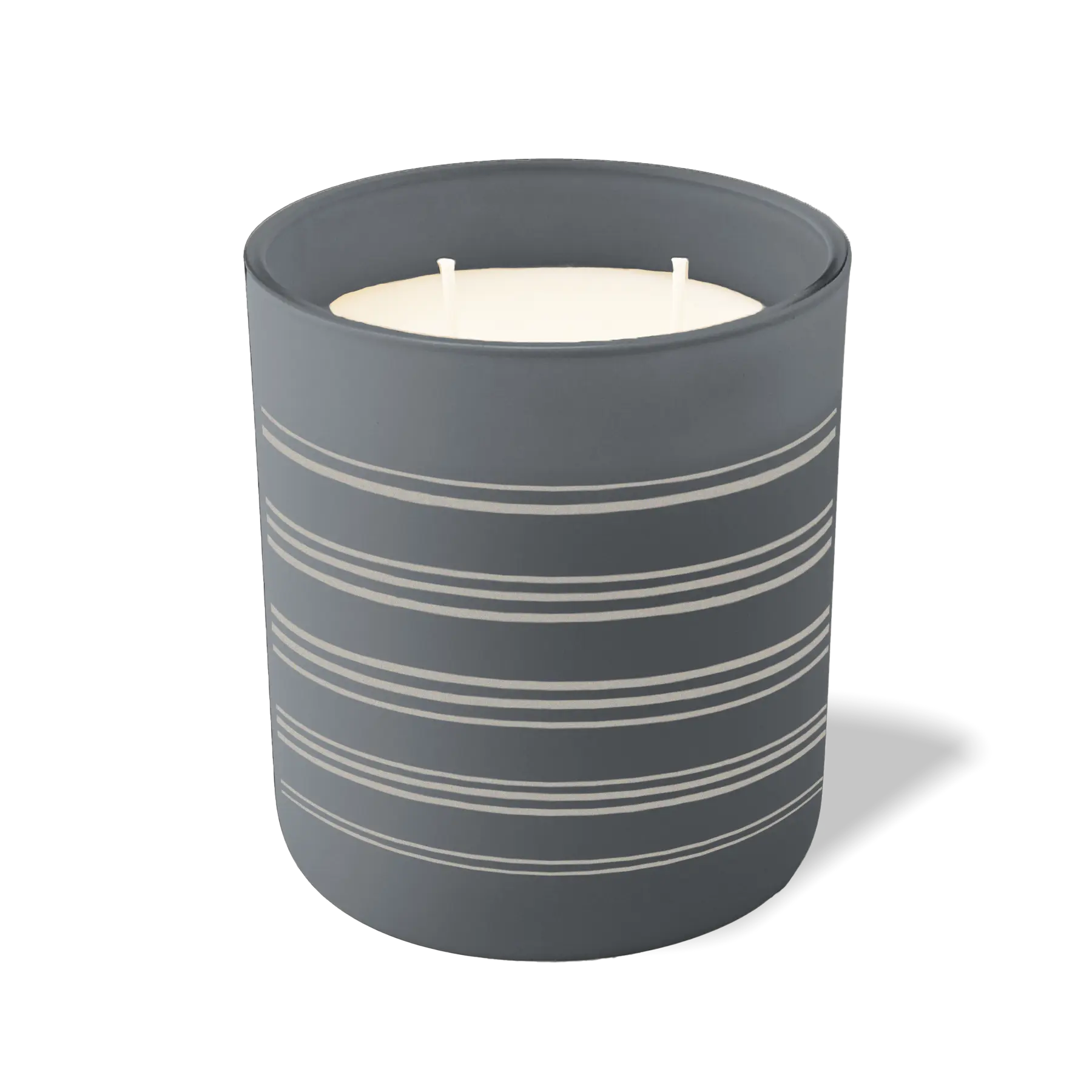 Custom Etched Grouped Stripes - 12 oz Candle Graphite