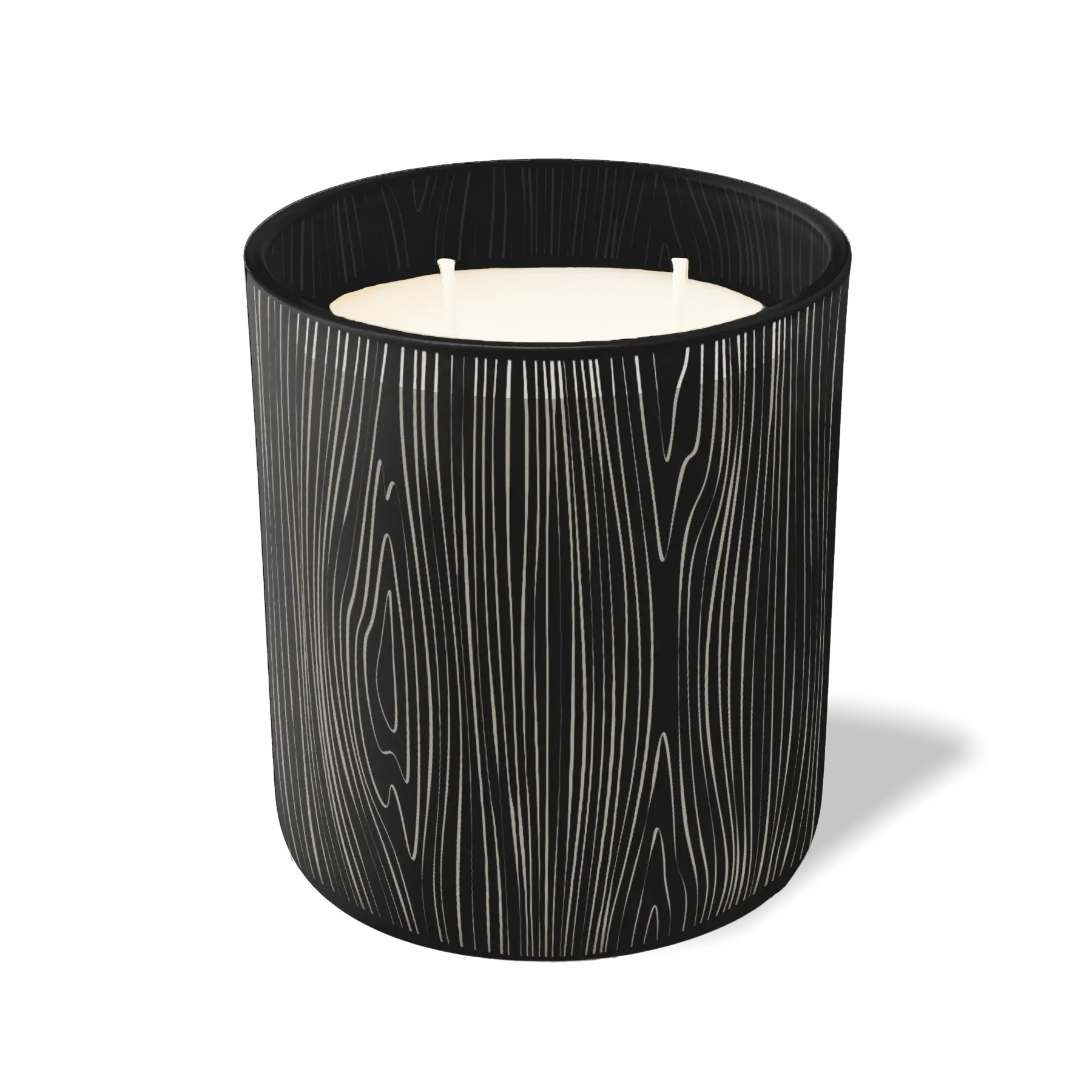 Custom Etched Wood Grain - 12 oz Candle Black