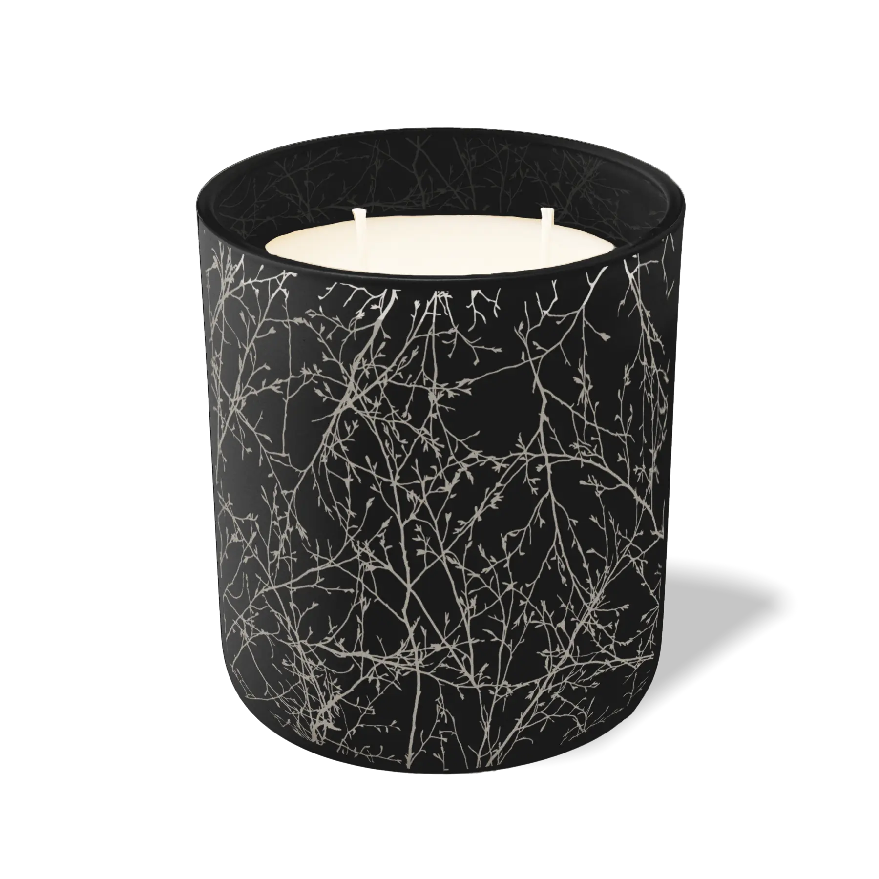 Custom Etched Branches - 12 oz Candle Black