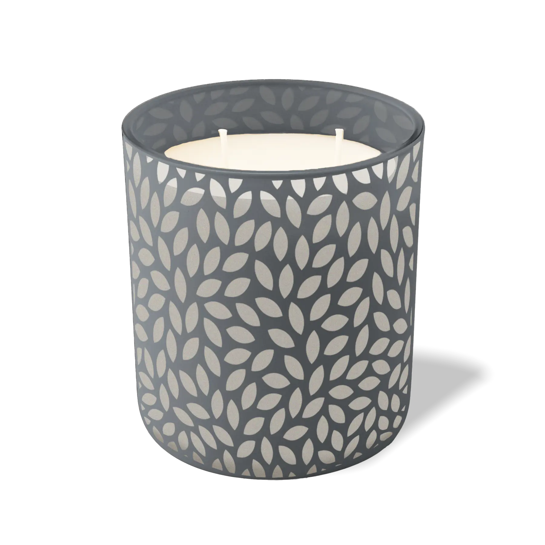 Custom Etched Leafy - 12 oz Candle Graphite