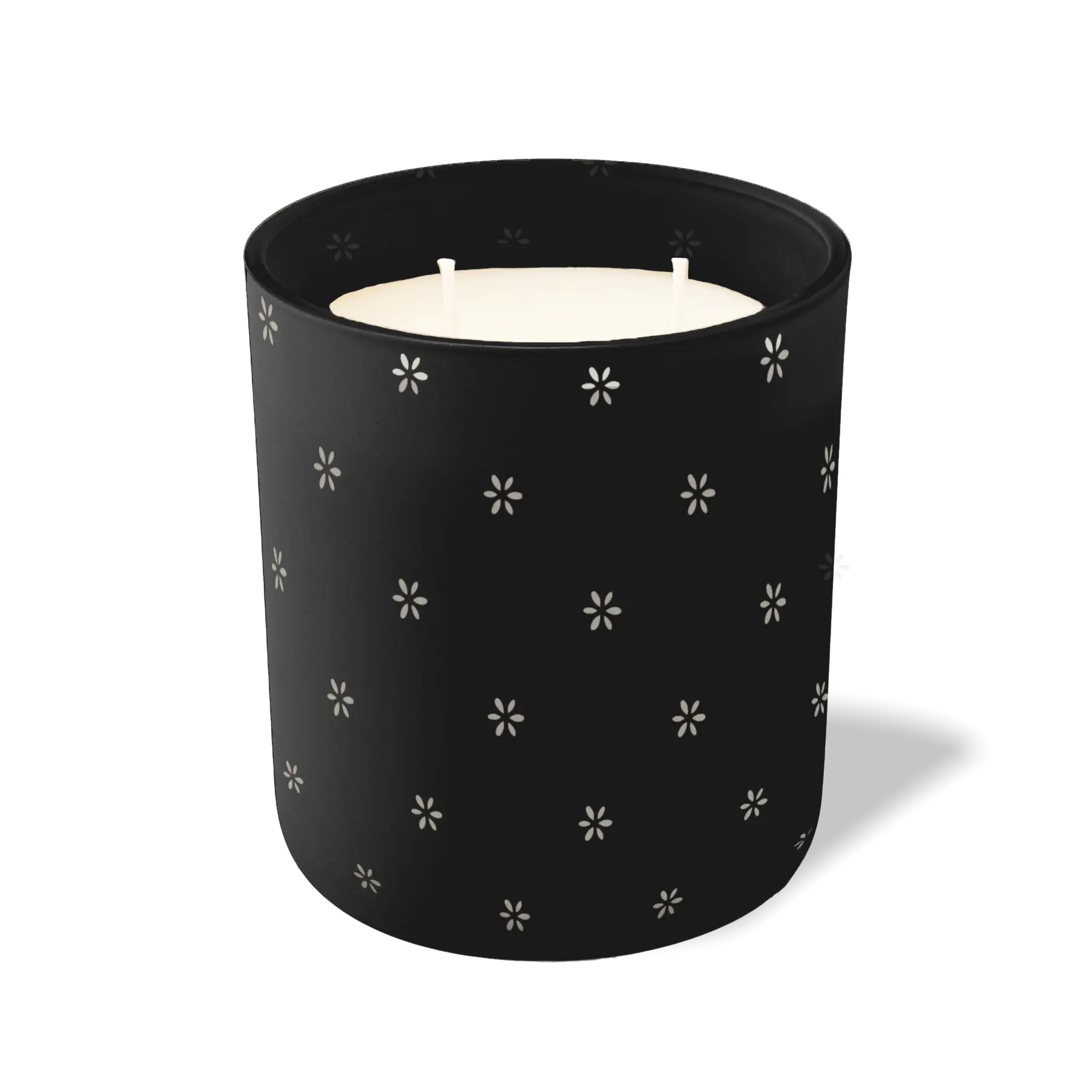 Custom Etched Spaced Flower - 12 oz Candle Black