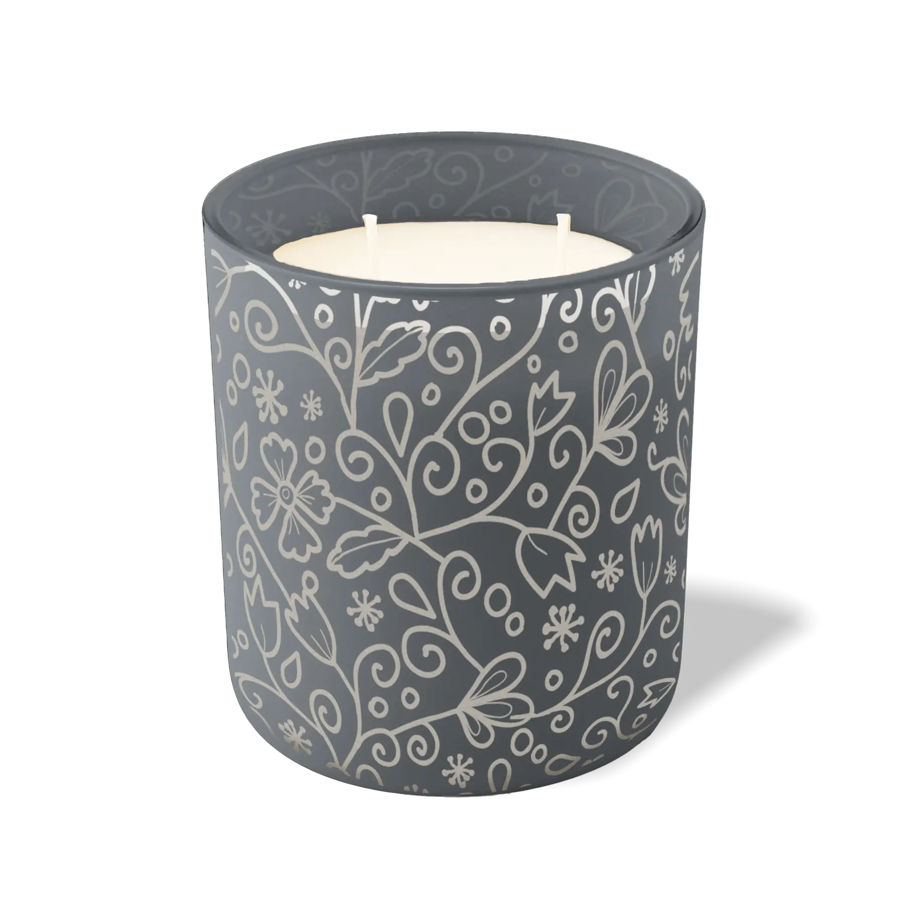 Custom Etched Paisley - 12 oz Candle Graphite
