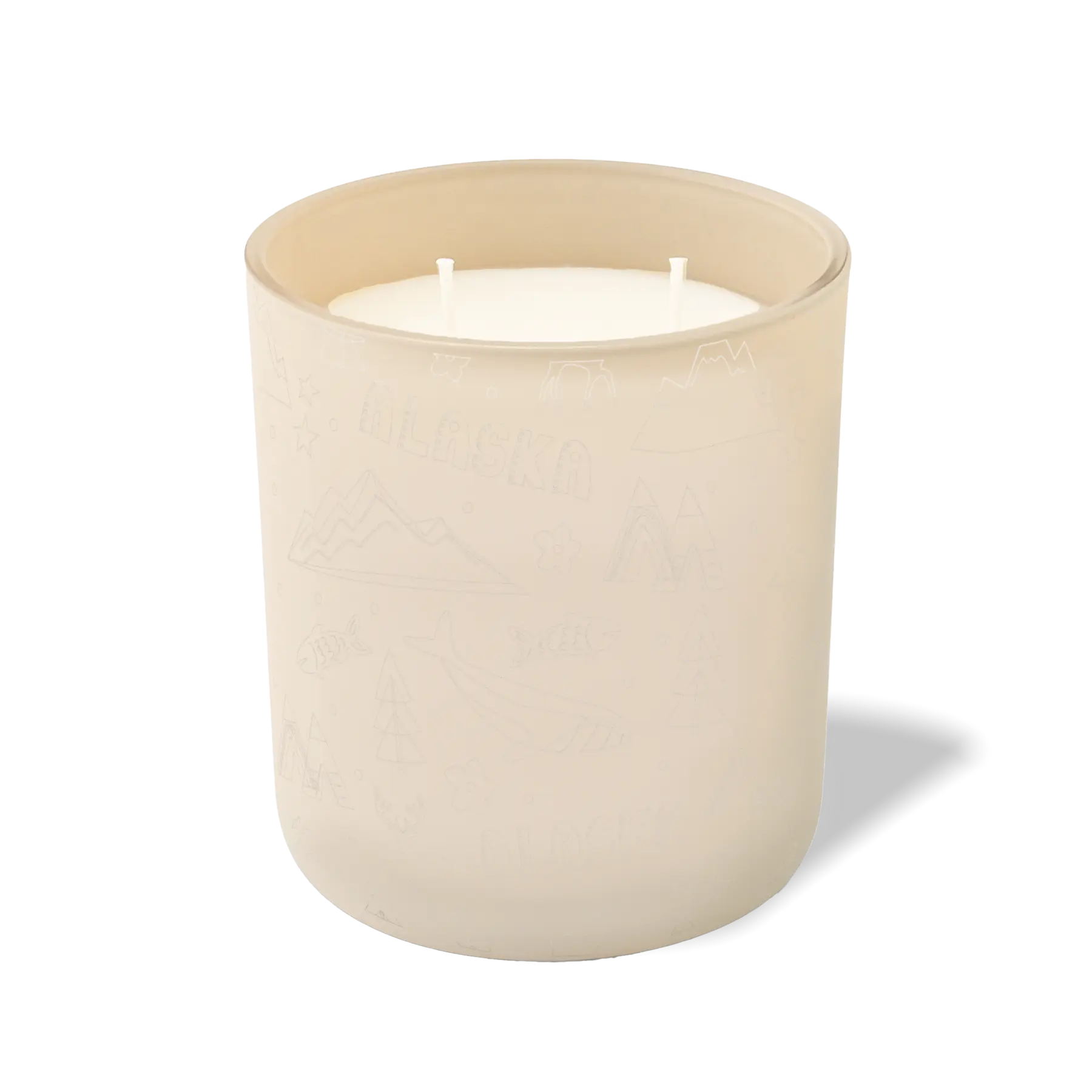 Custom Etched Alaska Sketched - 12 oz Candle Sand