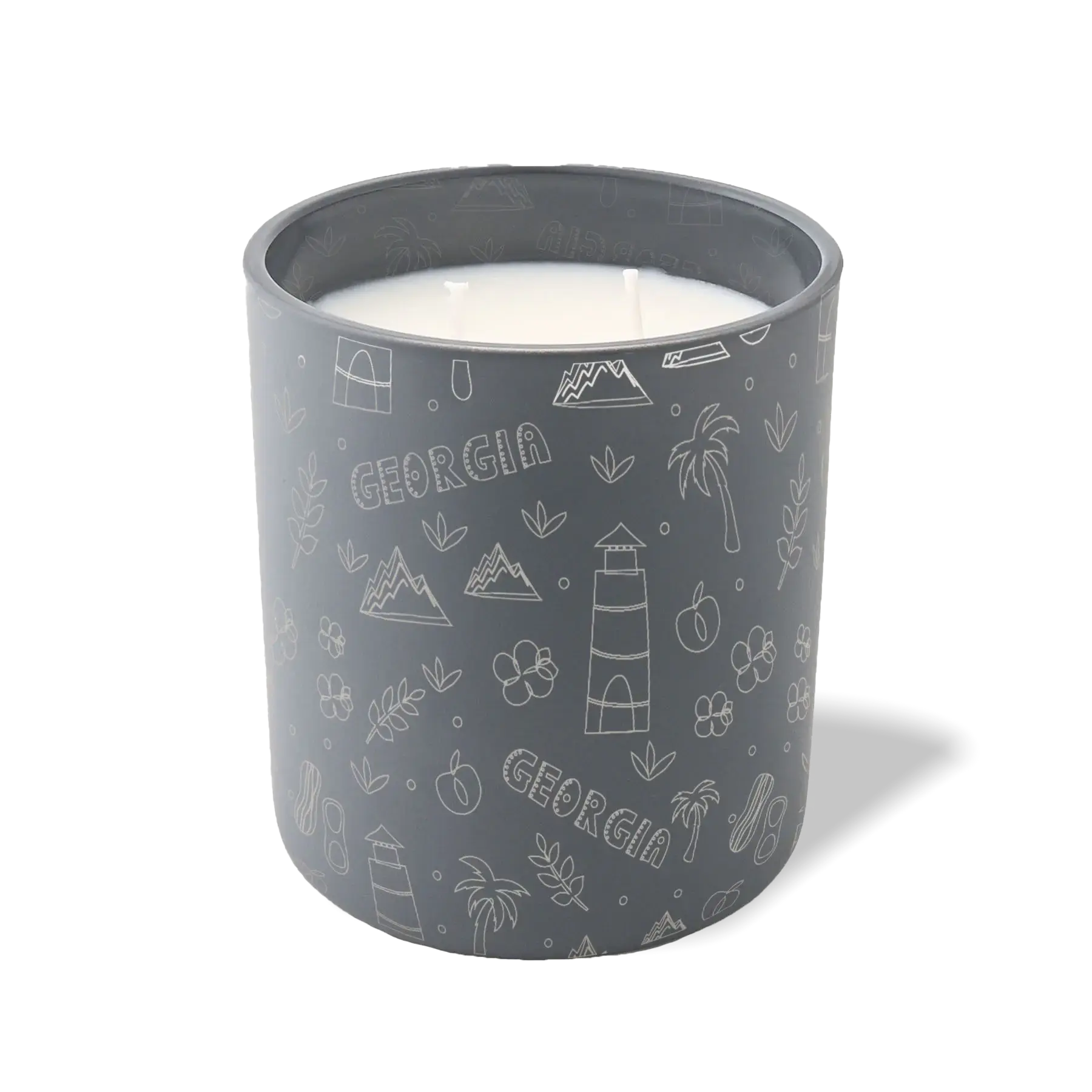 Custom Etched Georgia Sketched - 12 oz Candle Graphite