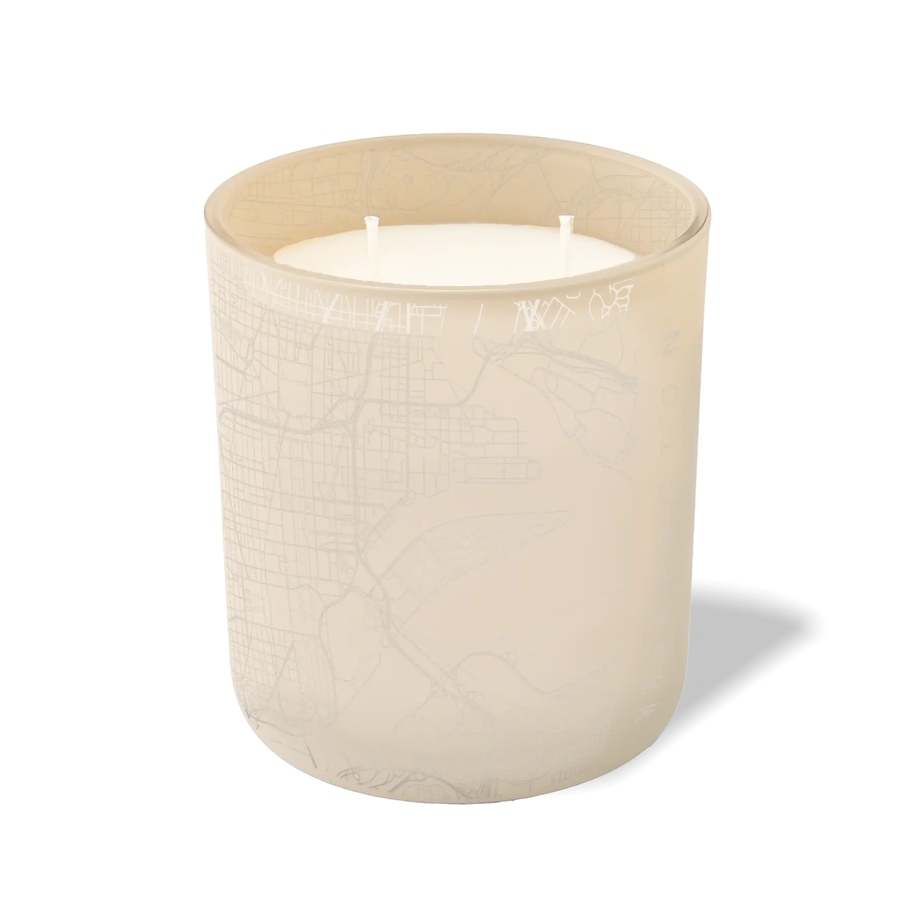 Custom Etched Washington DC Map - 12 oz Candle Sand