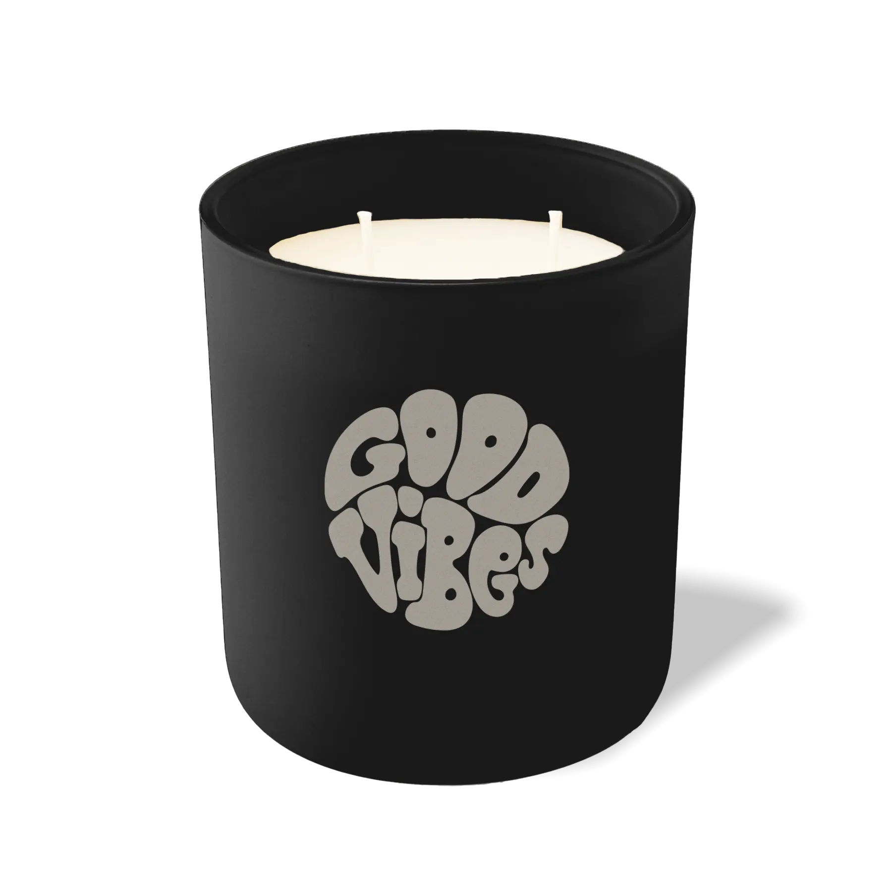 Wild Journey Custom Etched Good Vibes Retro 12 oz Studio Series Candle in Black