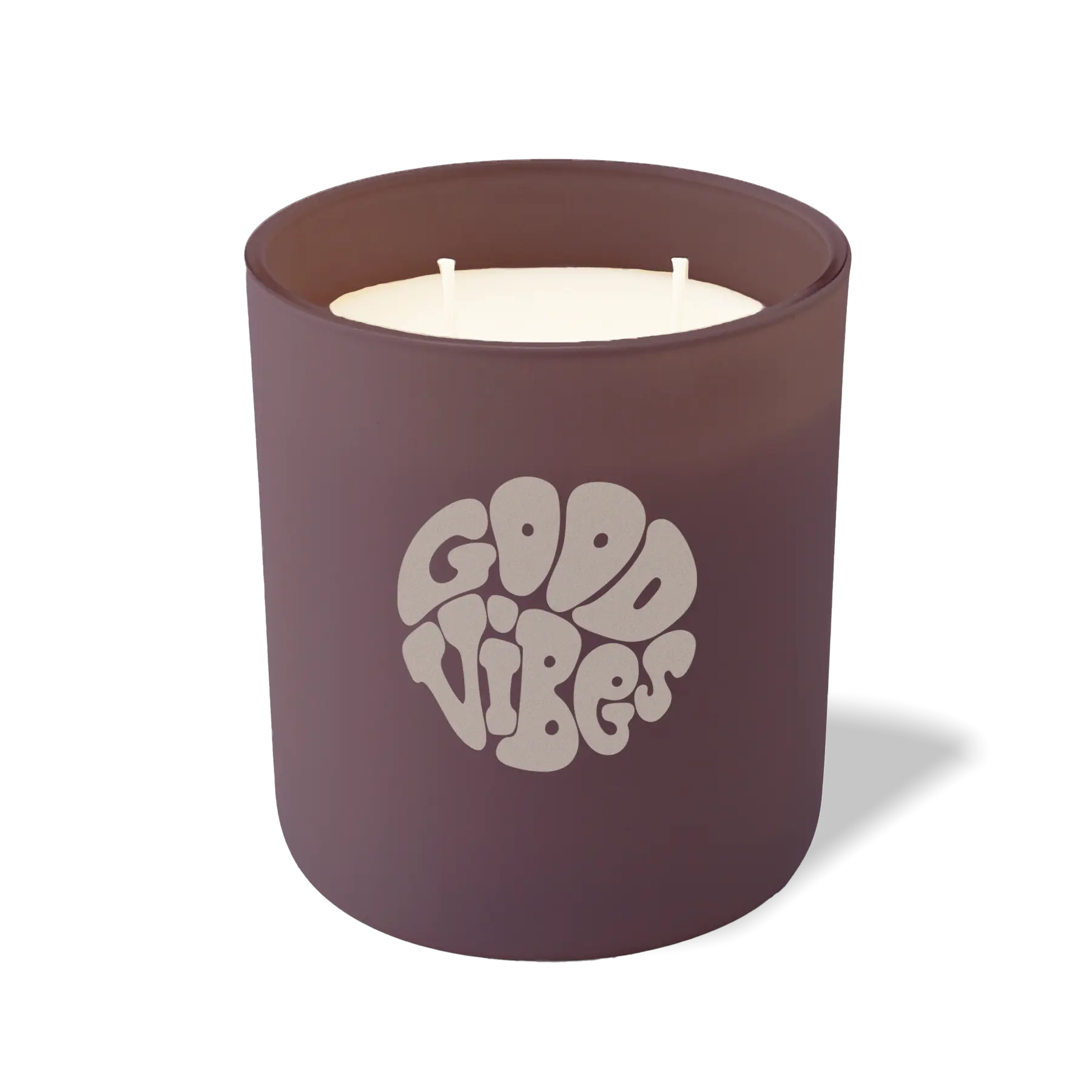 Wild Journey Custom Etched Good Vibes Retro 12 oz Studio Series Candle in Velvet Plum