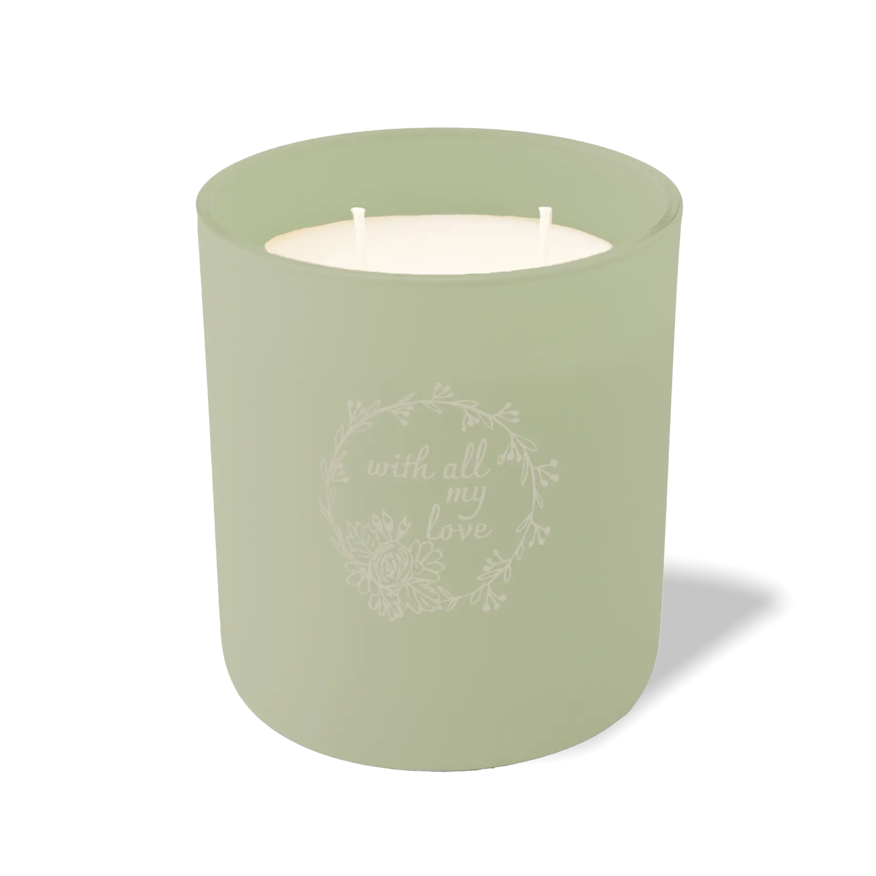Wild Journey Custom Etched With All My Love Wreath 12 oz Studio Series Candle in Meadow