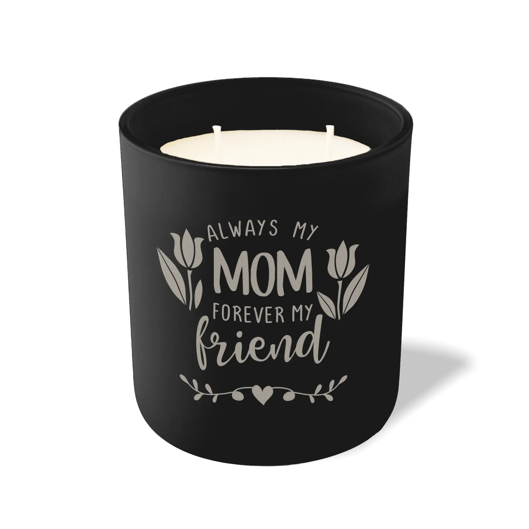 Wild Journey Custom Etched Always My Mom Forever My Friend 12 oz Studio Series Candle in Black