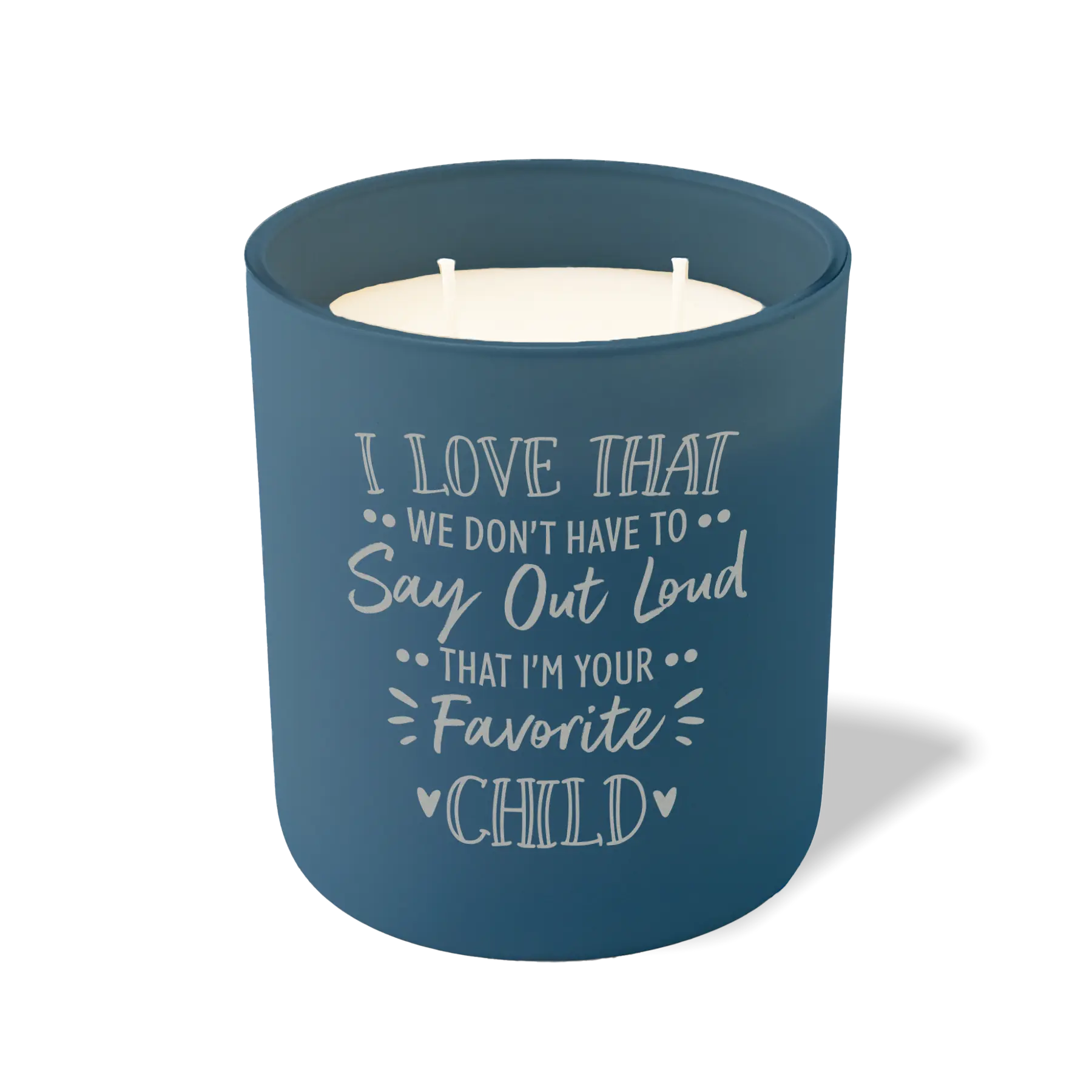 Wild Journey Custom Etched I Love That We Don't Have to Say Out Loud 12 oz Studio Series Candle in Cobalt