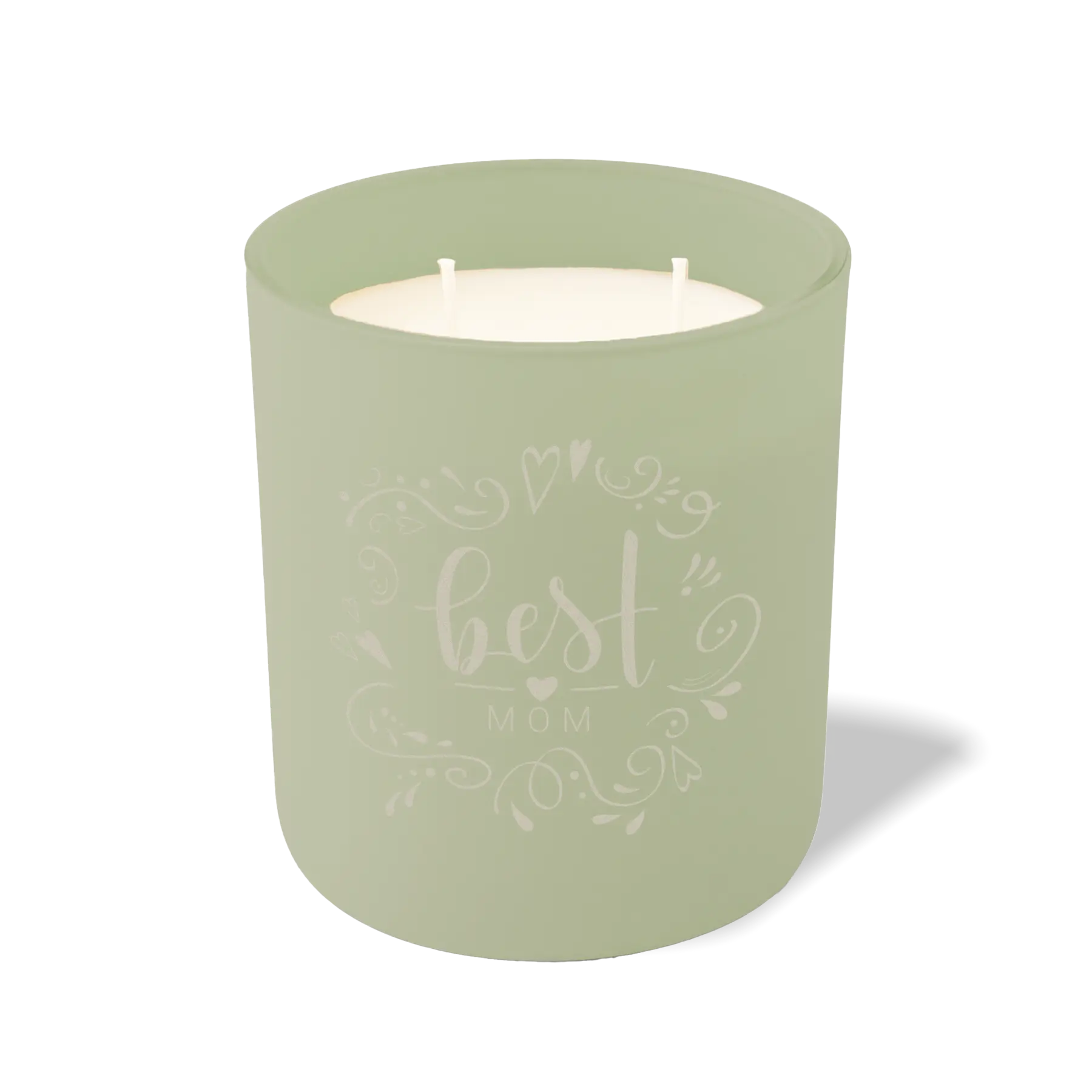 Wild Journey Custom Etched Best Mom Heart Pattern 12 oz Studio Series Candle in Meadow