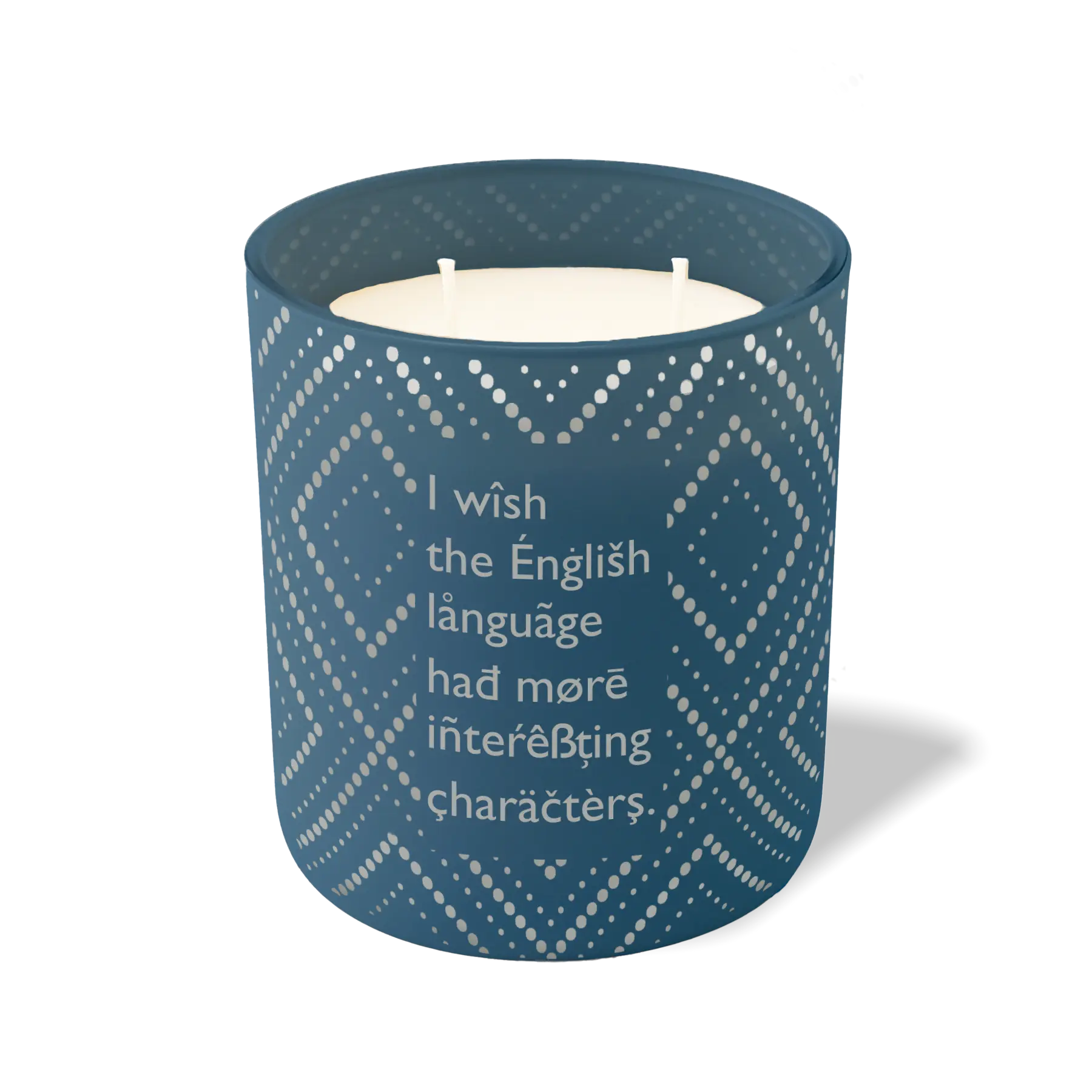 Wild Journey Custom Etched I Wish the English Language 12 oz Studio Series Candle in Cobalt