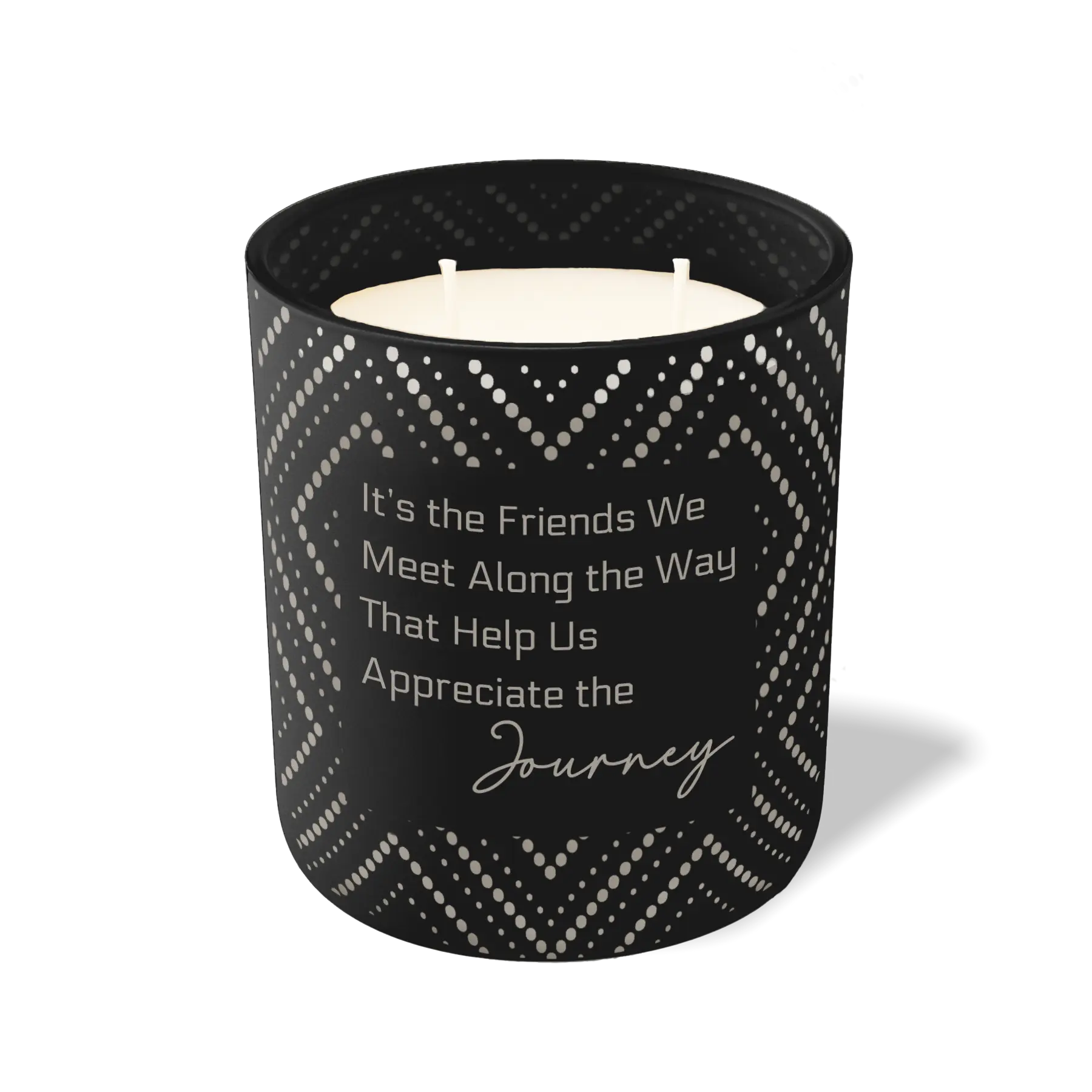 Custom Etched It's the Friends We Meet Along the Way 12 oz Studio Series Candle - Black