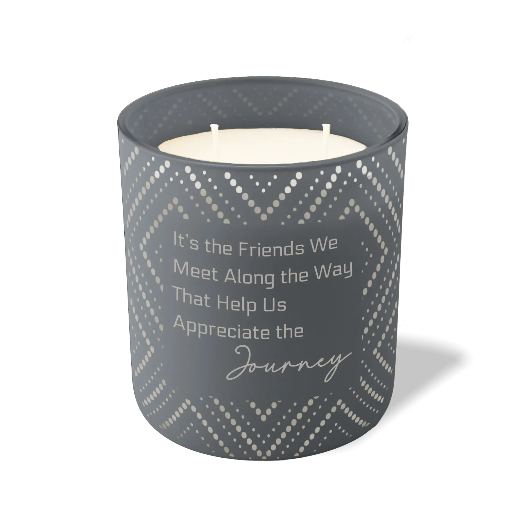 Custom Etched It's the Friends We Meet Along the Way 12 oz Studio Series Candle - Graphite