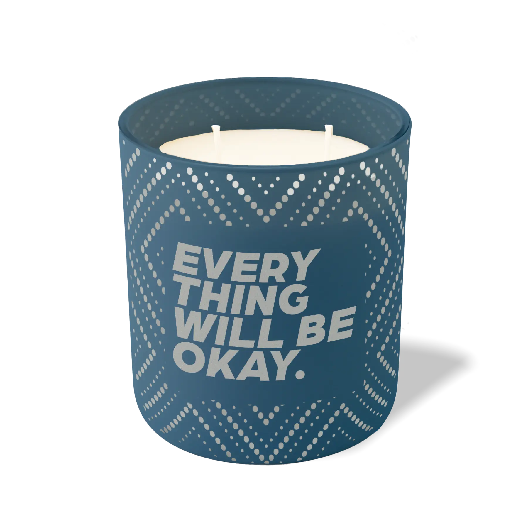 Wild Journey Custom Etched Everything Will be Okay 12 oz Studio Series Candle in Cobalt