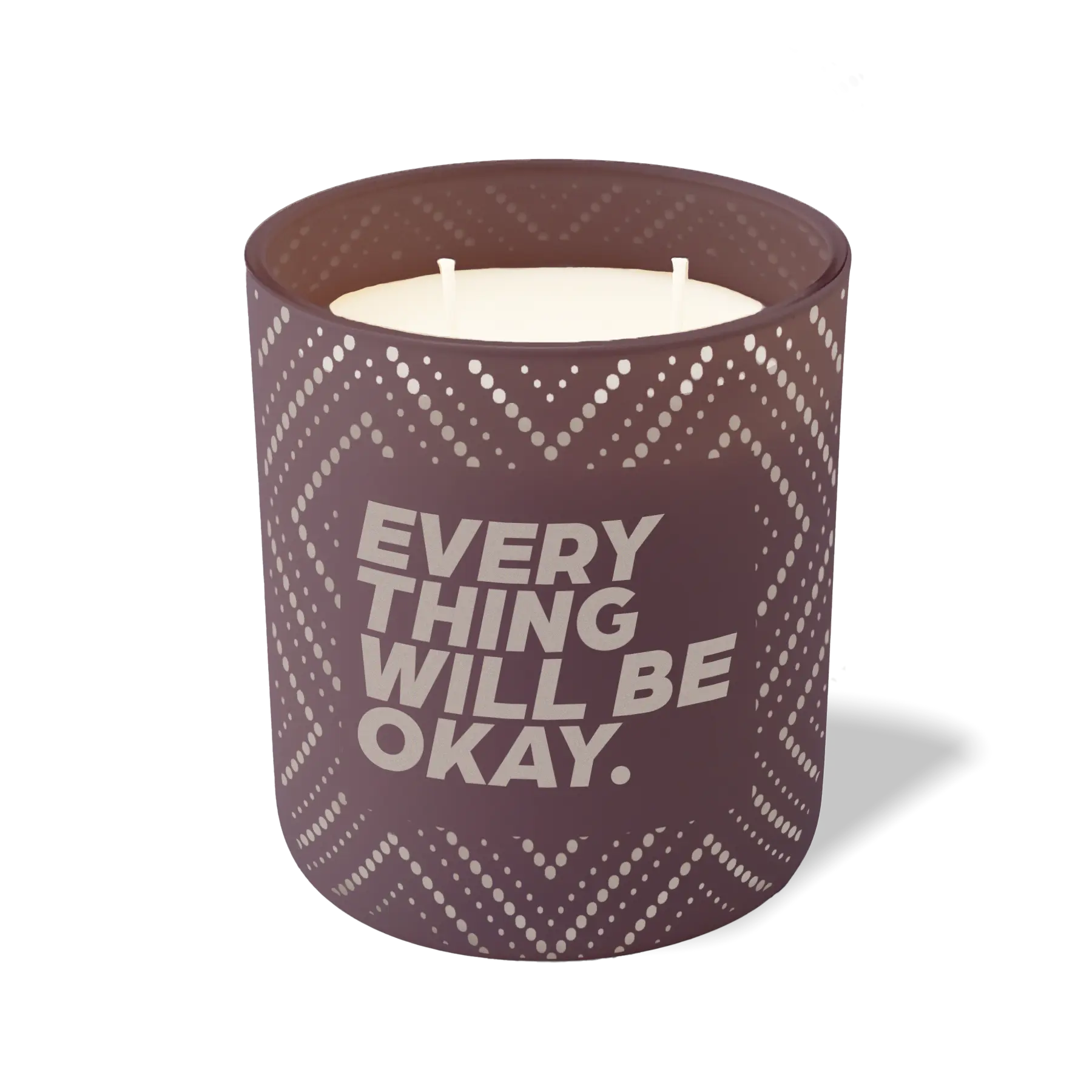 Wild Journey Custom Etched Everything Will be Okay 12 oz Studio Series Candle in Velvet Plum