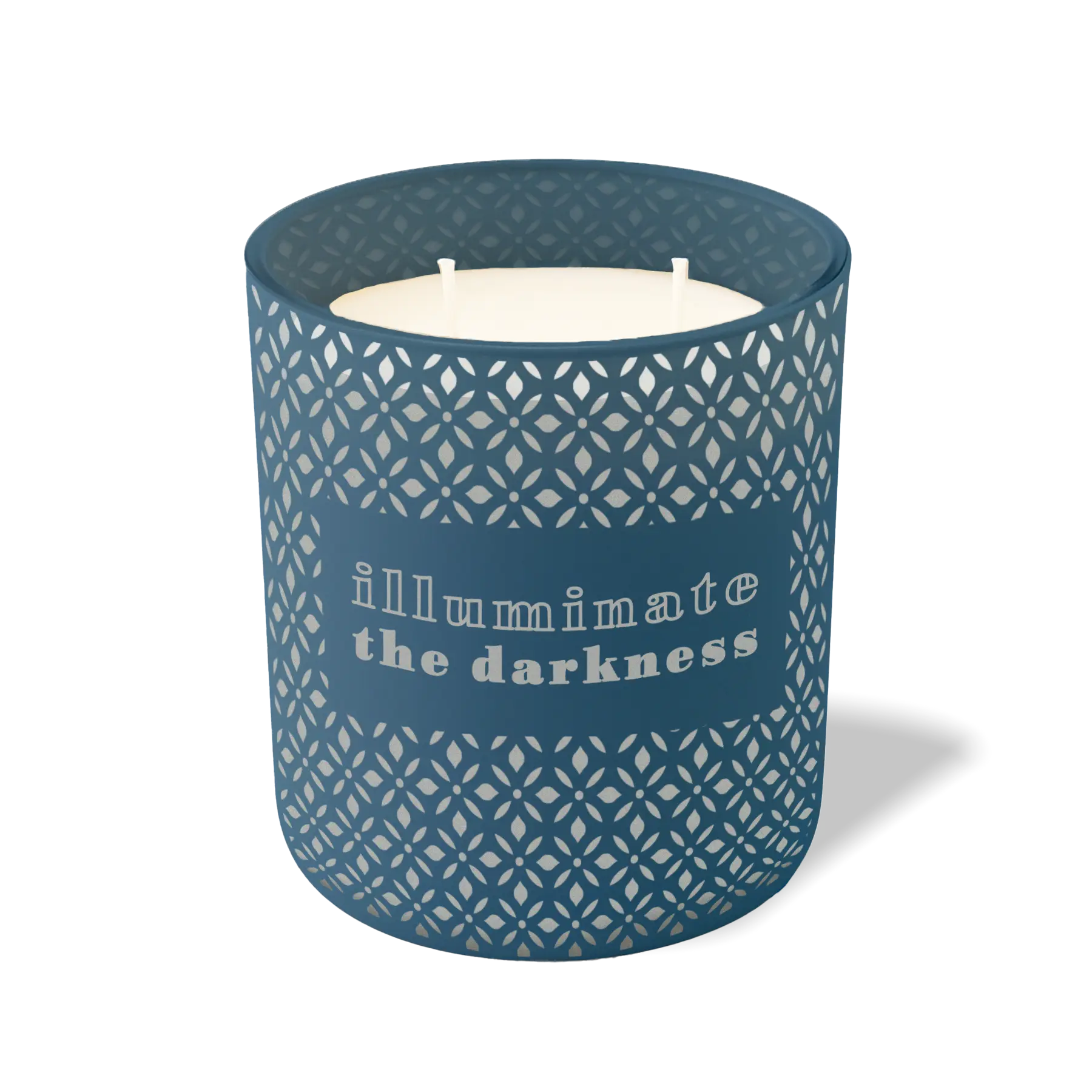 Wild Journey Custom Etched Illuminate the Darkness 12 oz Studio Series Candle in Cobalt