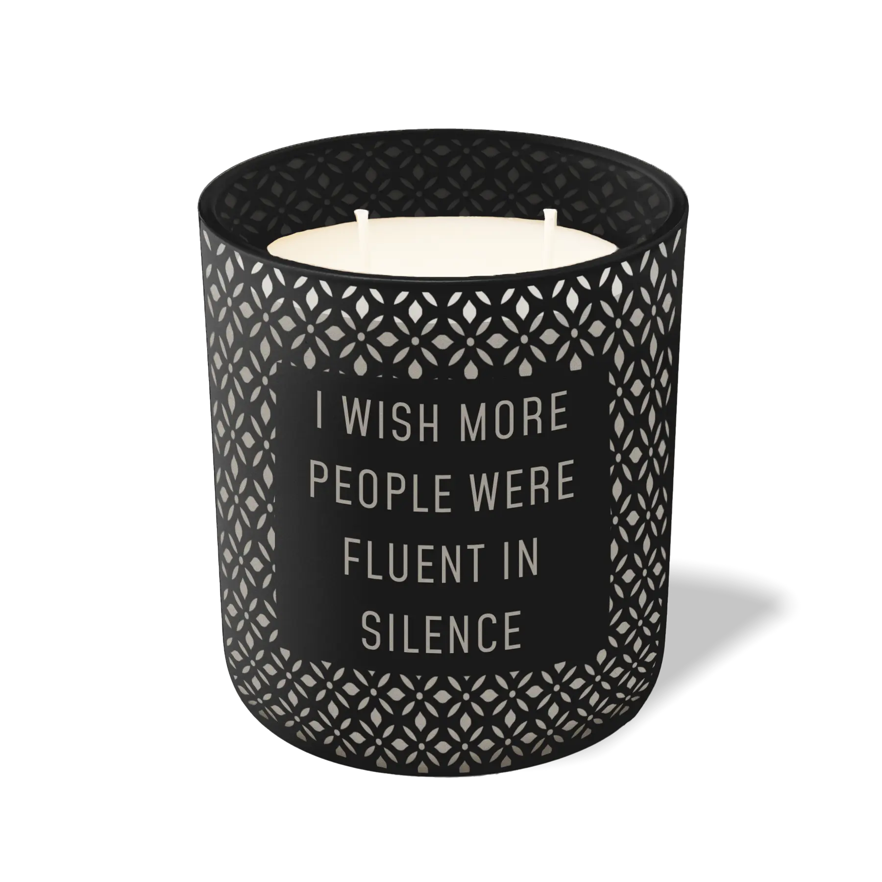 Wild Journey Custom Etched I Wish More People Were Fluent in Silence 12 oz Studio Series Candle in Black