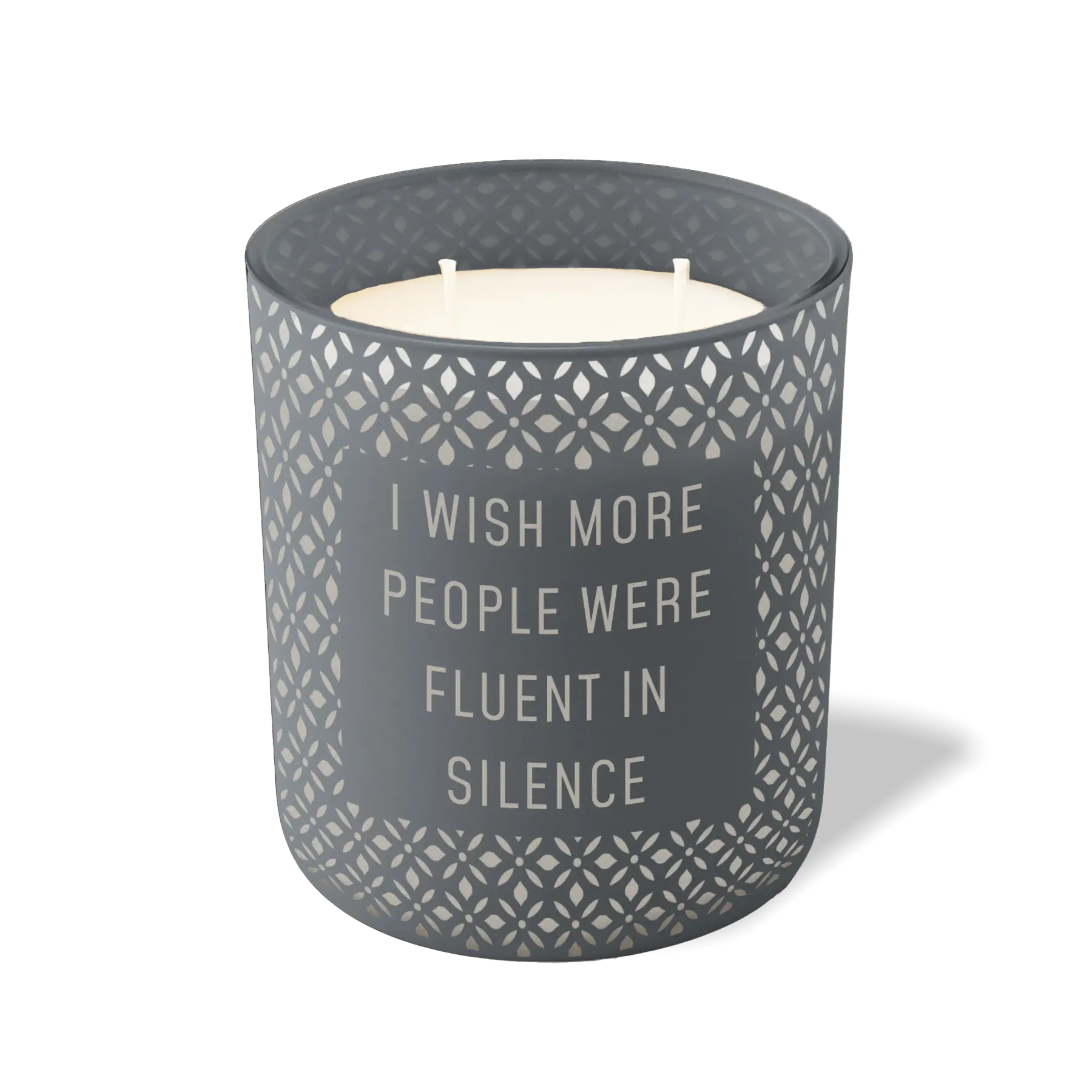 Wild Journey Custom Etched I Wish More People Were Fluent in Silence 12 oz Studio Series Candle in Graphite