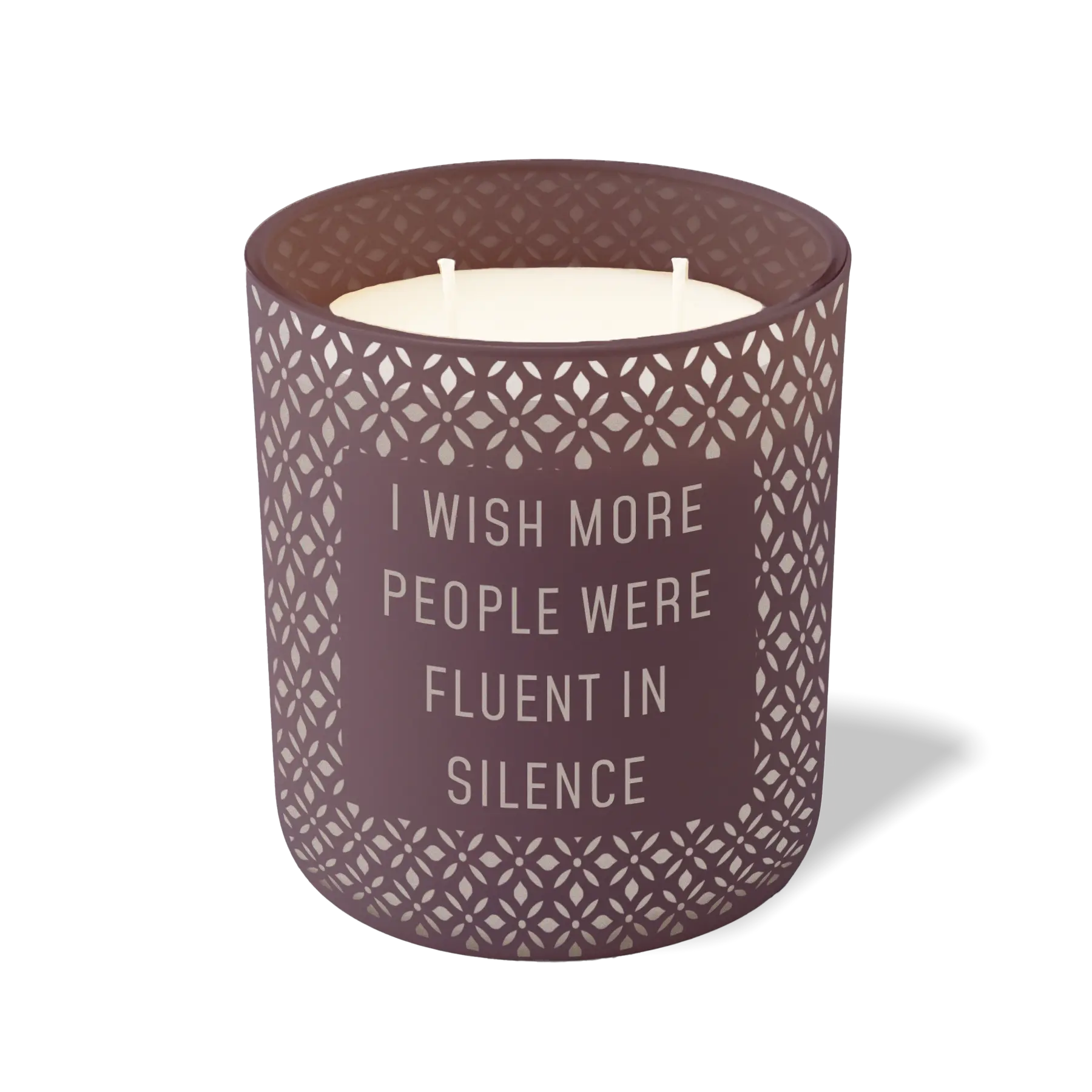 Wild Journey Custom Etched I Wish More People Were Fluent in Silence 12 oz Studio Series Candle in Velvet Plum