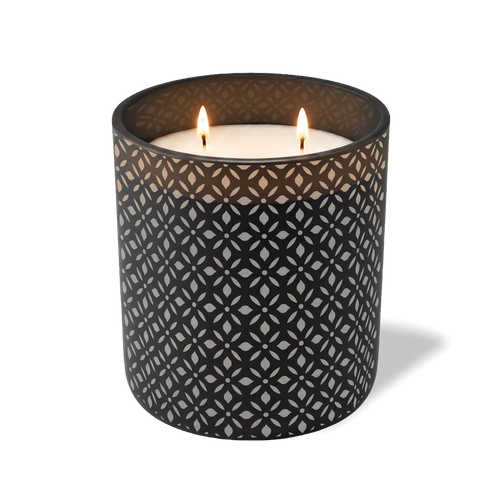 Custom Etched Bursts - 12 oz Candle Black