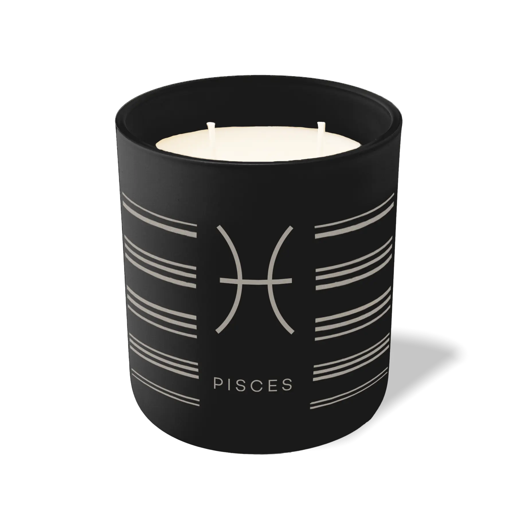 Custom Etched Pisces Symbol 12 oz Studio Series Candle - Black