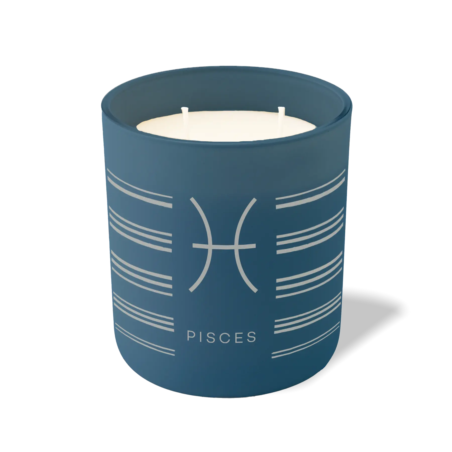 Wild Journey Custom Etched Pisces Symbol 12 oz Studio Series Candle in Cobalt