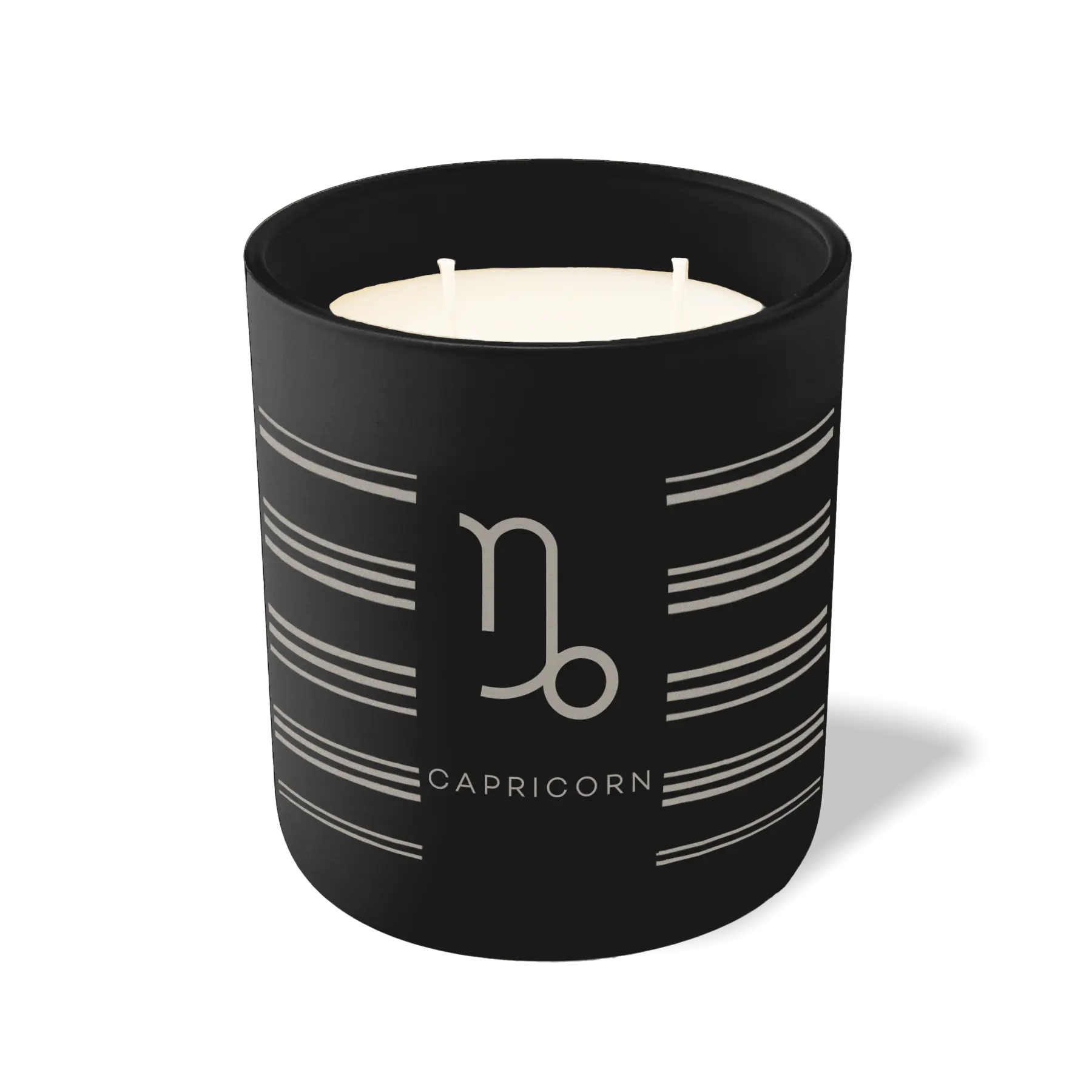 Custom Etched Capricorn Symbol 12 oz Studio Series Candle - Black