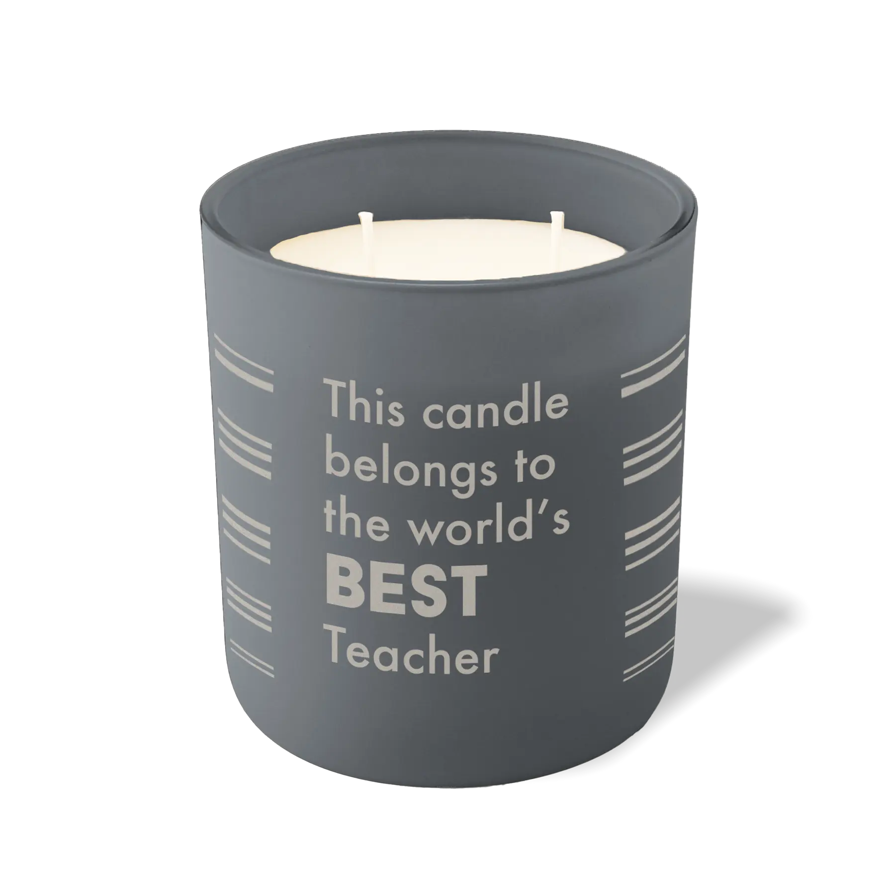 Custom Etched The World's Best Teacher 12 oz Studio Series Candle - Graphite