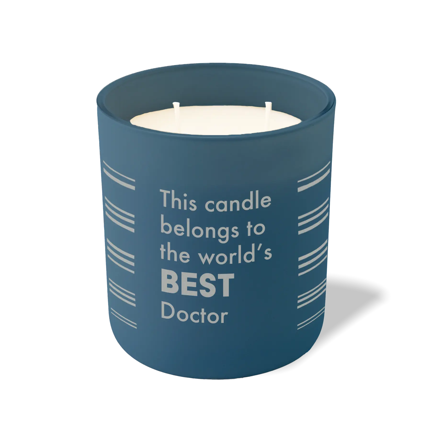 Wild Journey Custom Etched The World's Best Doctor 12 oz Studio Series Candle in Cobalt