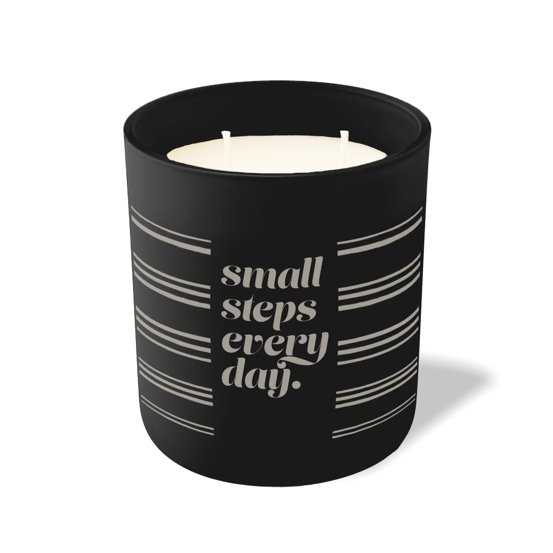 Wild Journey Custom Etched Small Steps Every Day 12 oz Studio Series Candle in Black