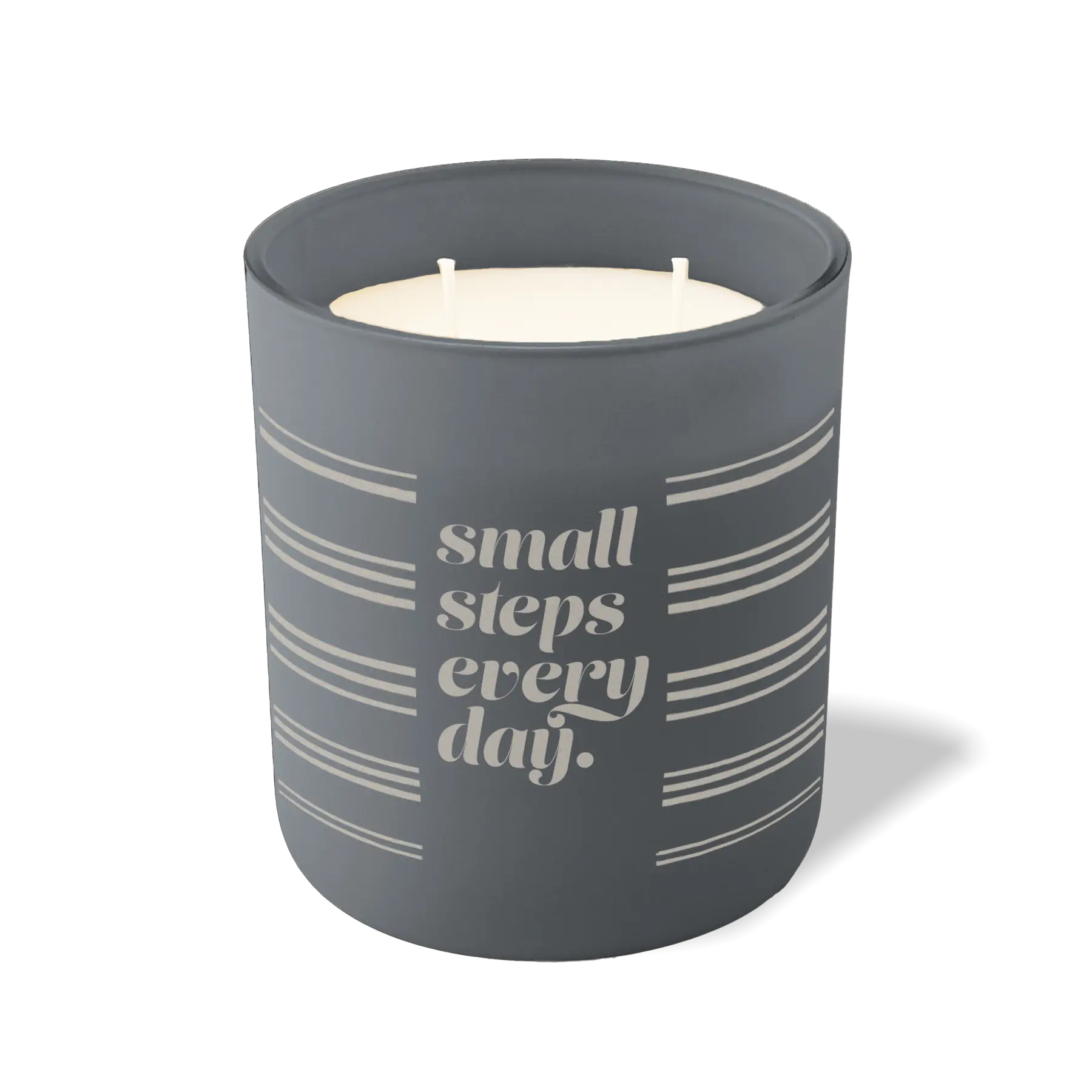 Wild Journey Custom Etched Small Steps Every Day 12 oz Studio Series Candle in Graphite