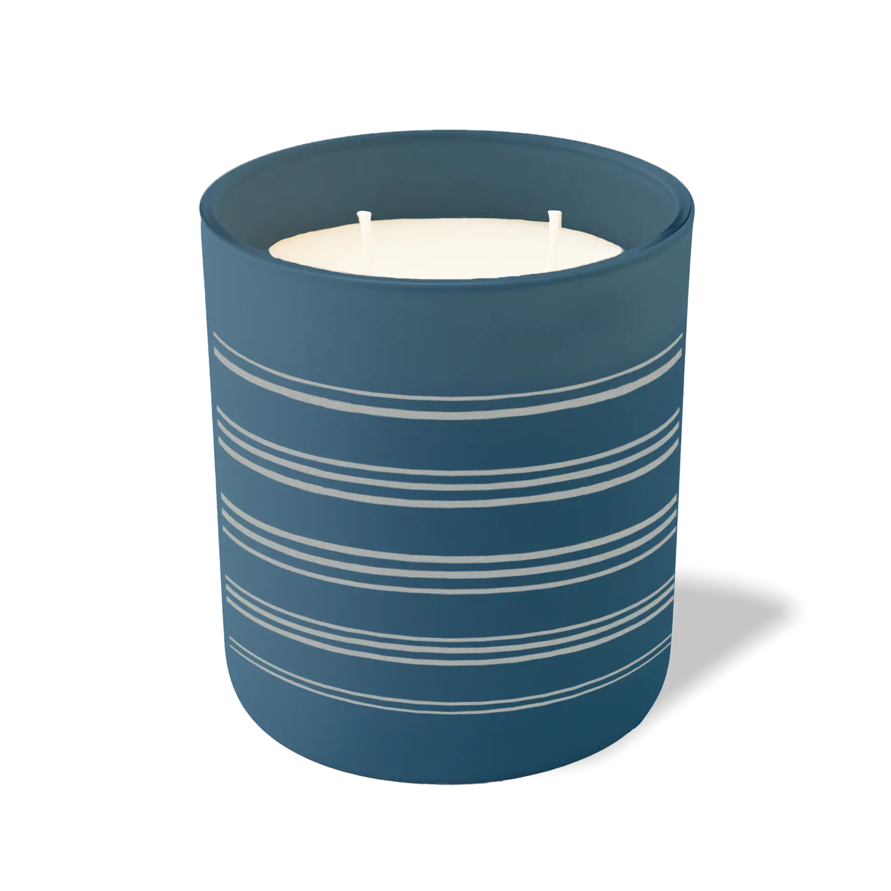 Wild Journey Custom Etched Grouped Stripes 12 oz Studio Series Candle in Cobalt