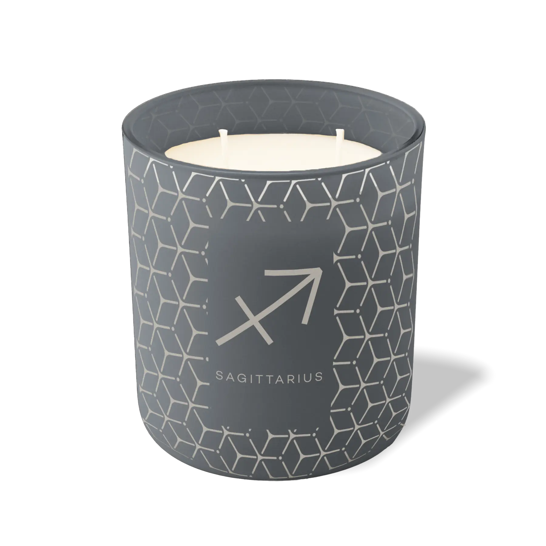 Custom Etched Sagittarius Symbol 12 oz Studio Series Candle - Graphite