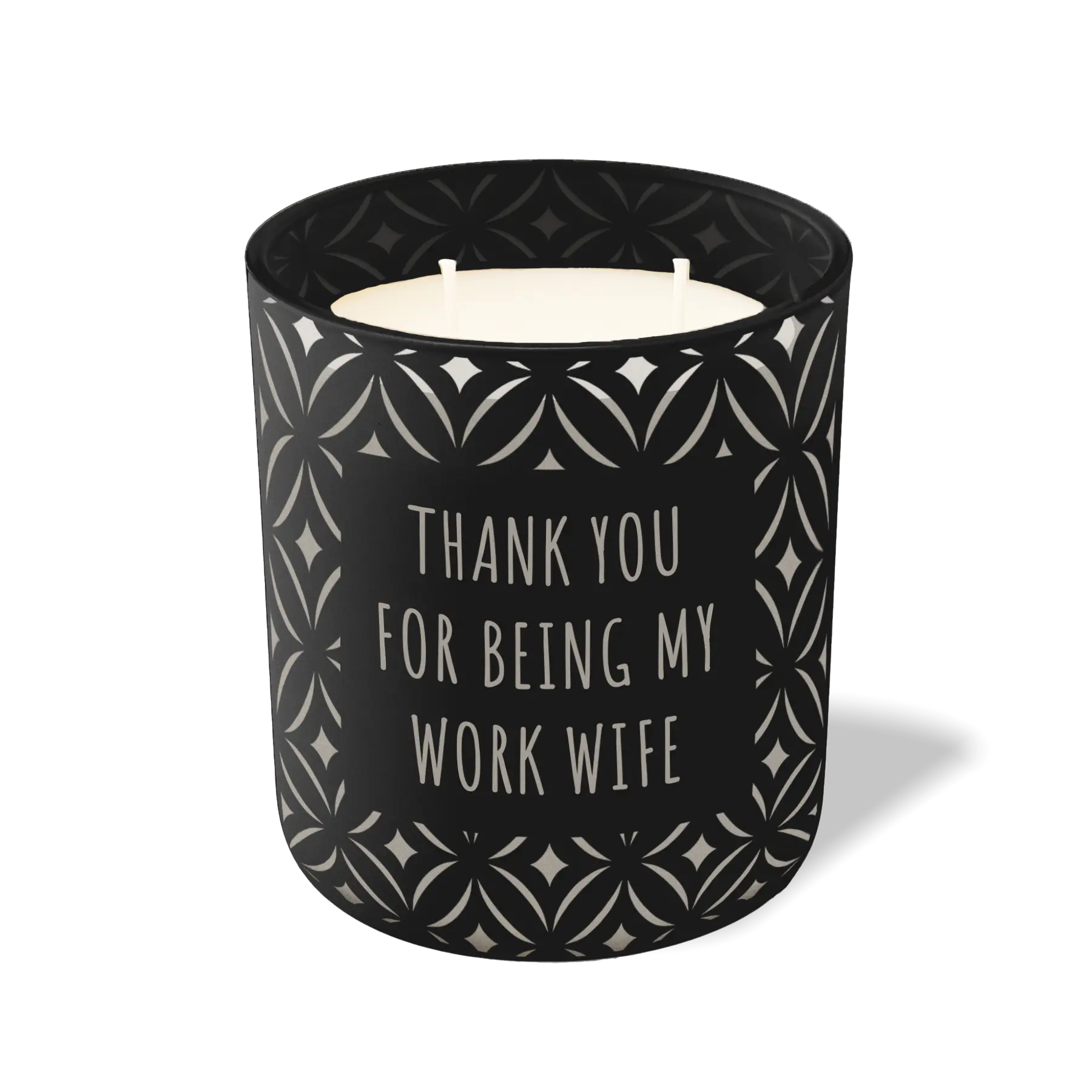 Custom Etched Thank You For Being My Work Wife 12 oz Studio Series Candle - Black