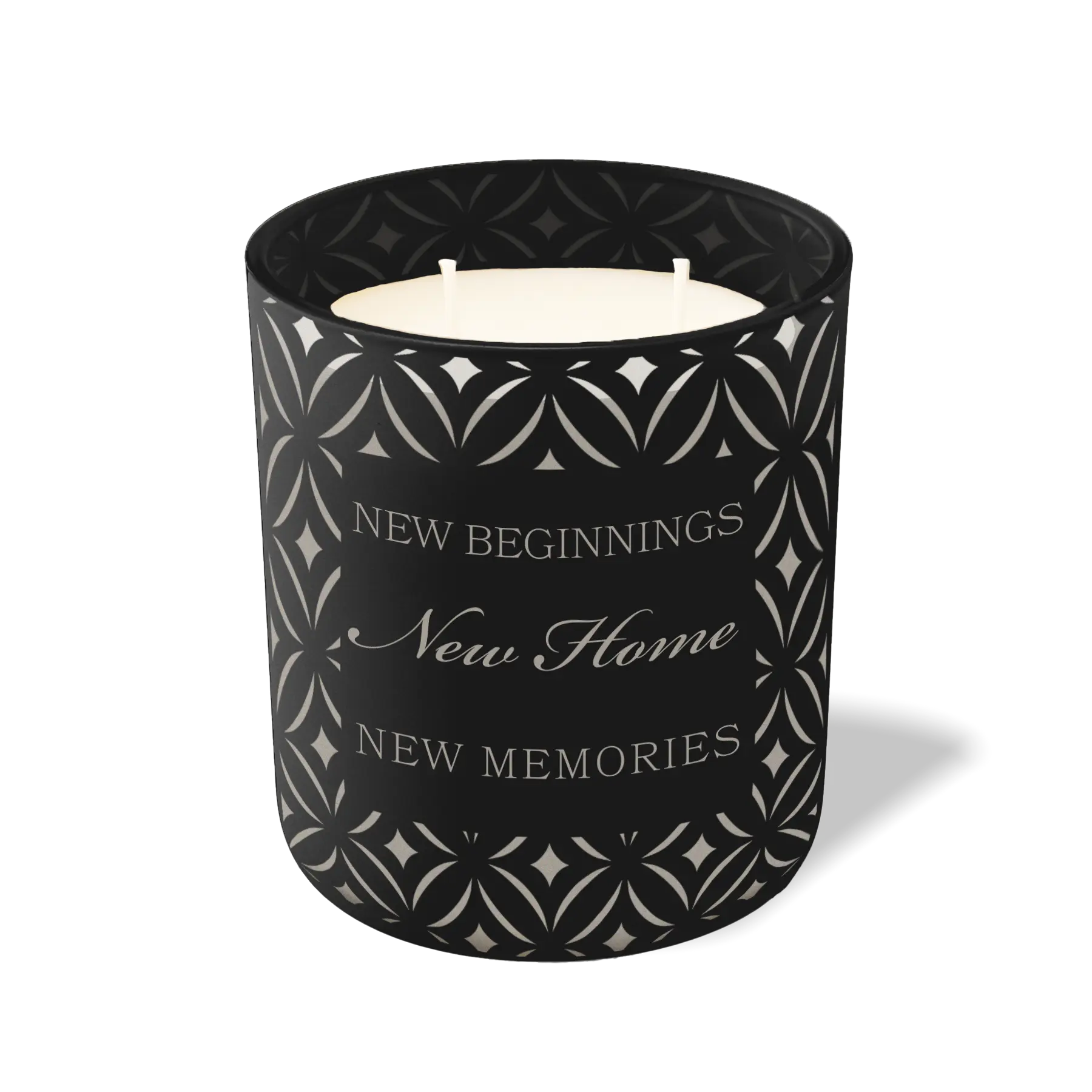 Wild Journey Custom Etched New Beginnings New Home New Memories 12 oz Studio Series Candle in Black