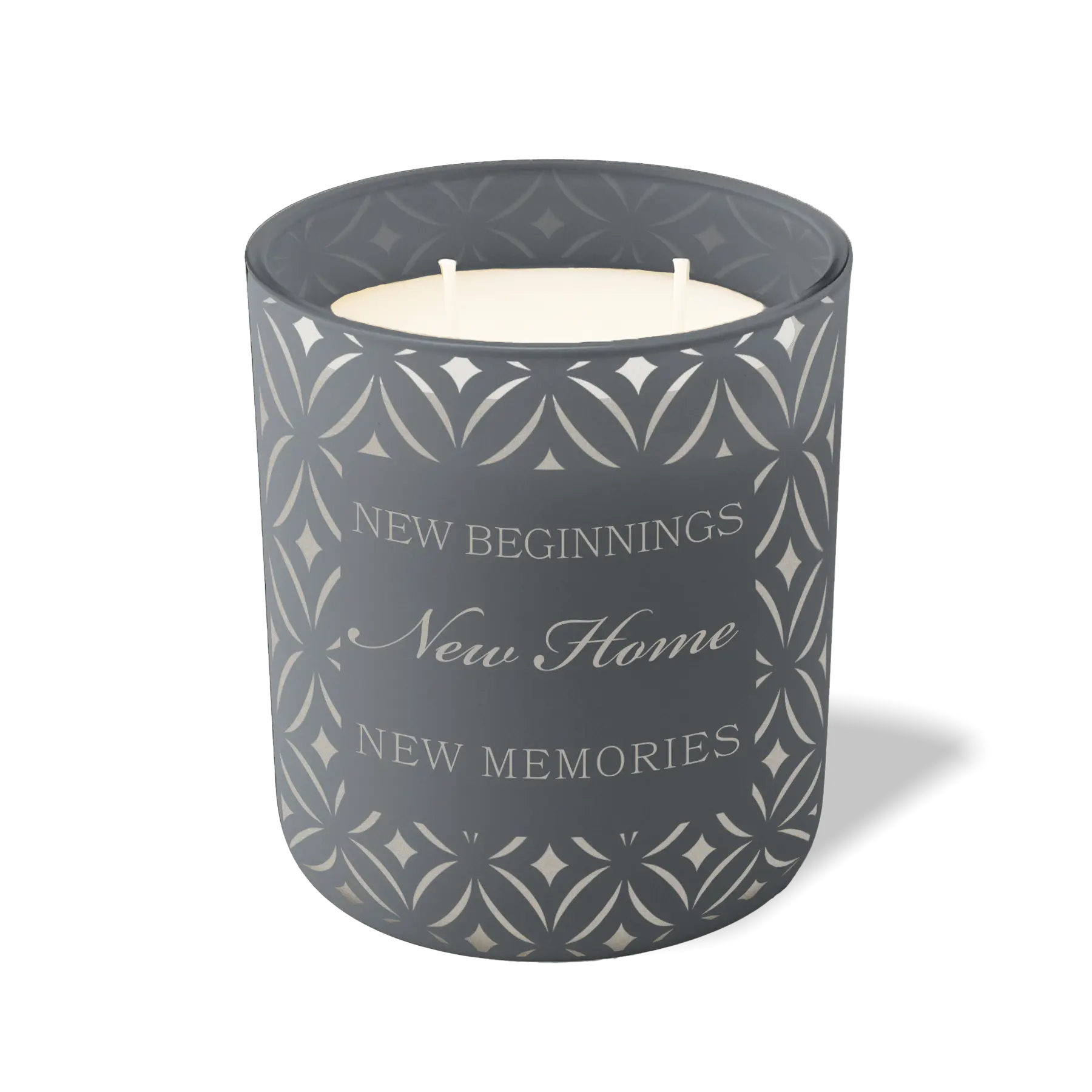 Wild Journey Custom Etched New Beginnings New Home New Memories 12 oz Studio Series Candle in Graphite