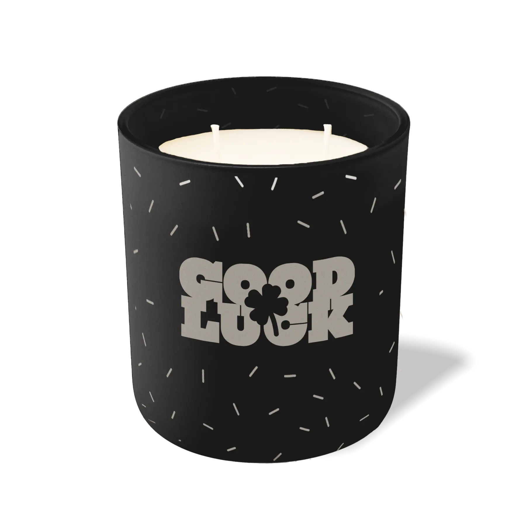 Wild Journey Custom Etched Good Luck Shamrock 12 oz Studio Series Candle in Black