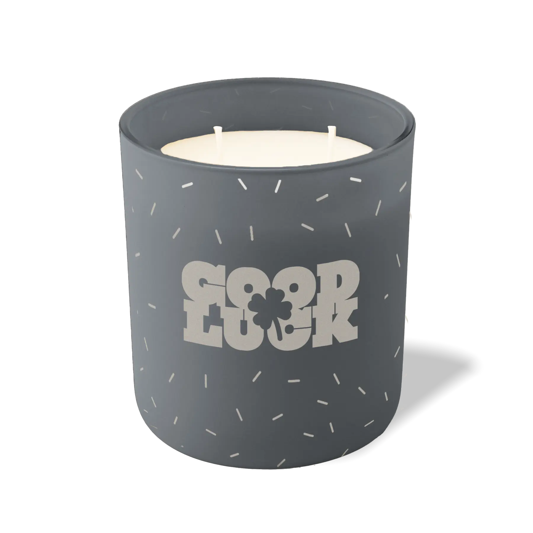 Wild Journey Custom Etched Good Luck Shamrock 12 oz Studio Series Candle in Graphite