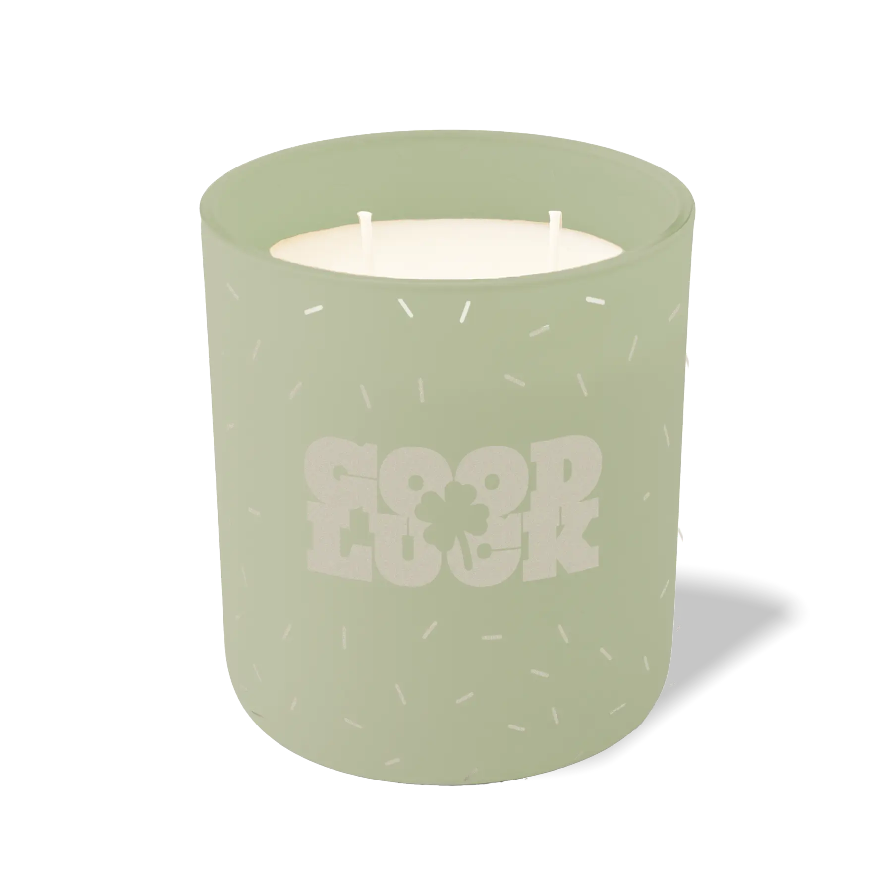 Wild Journey Custom Etched Good Luck Shamrock 12 oz Studio Series Candle in Meadow