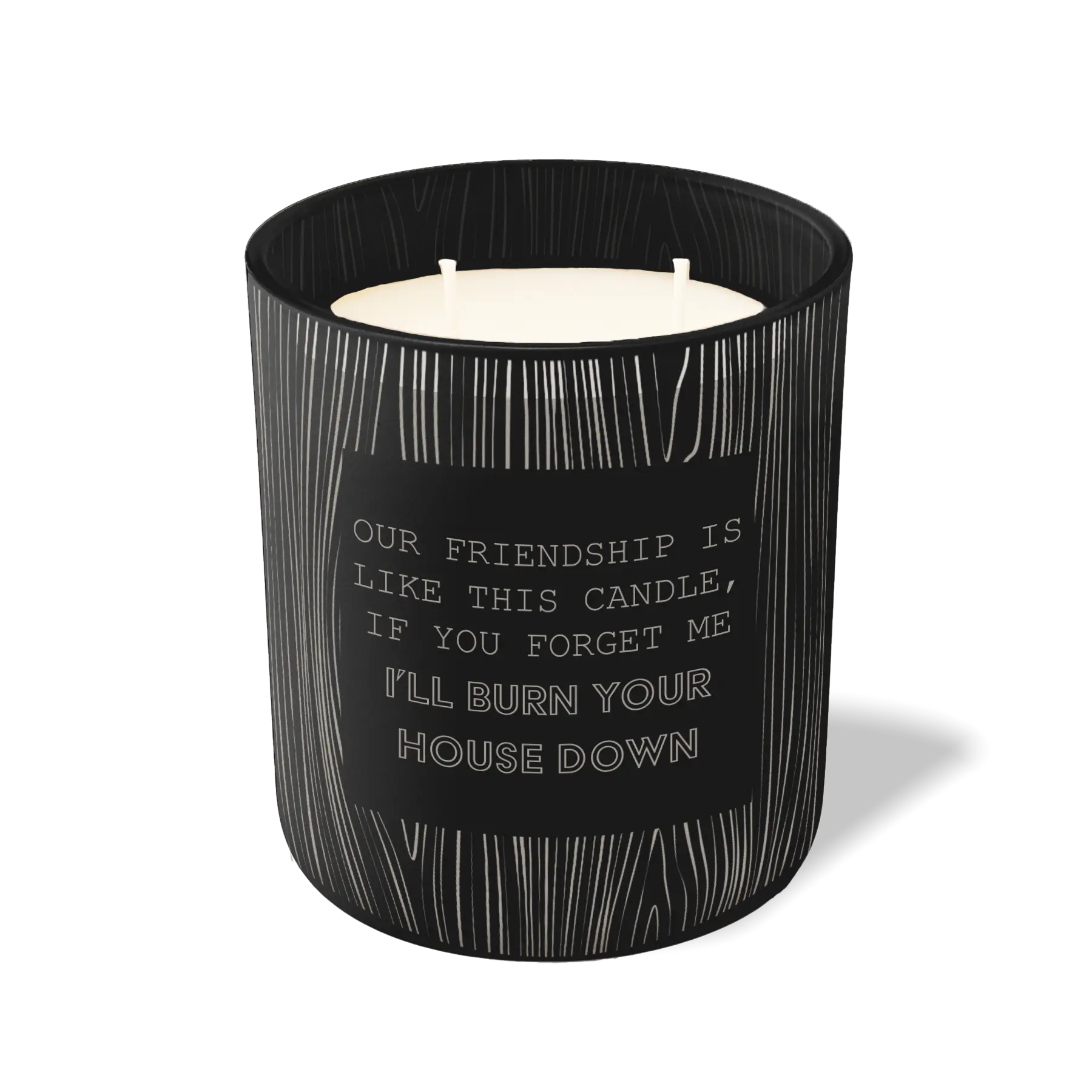 Custom Etched Our Friendship is Like This Candle 12 oz Studio Series Candle - Black