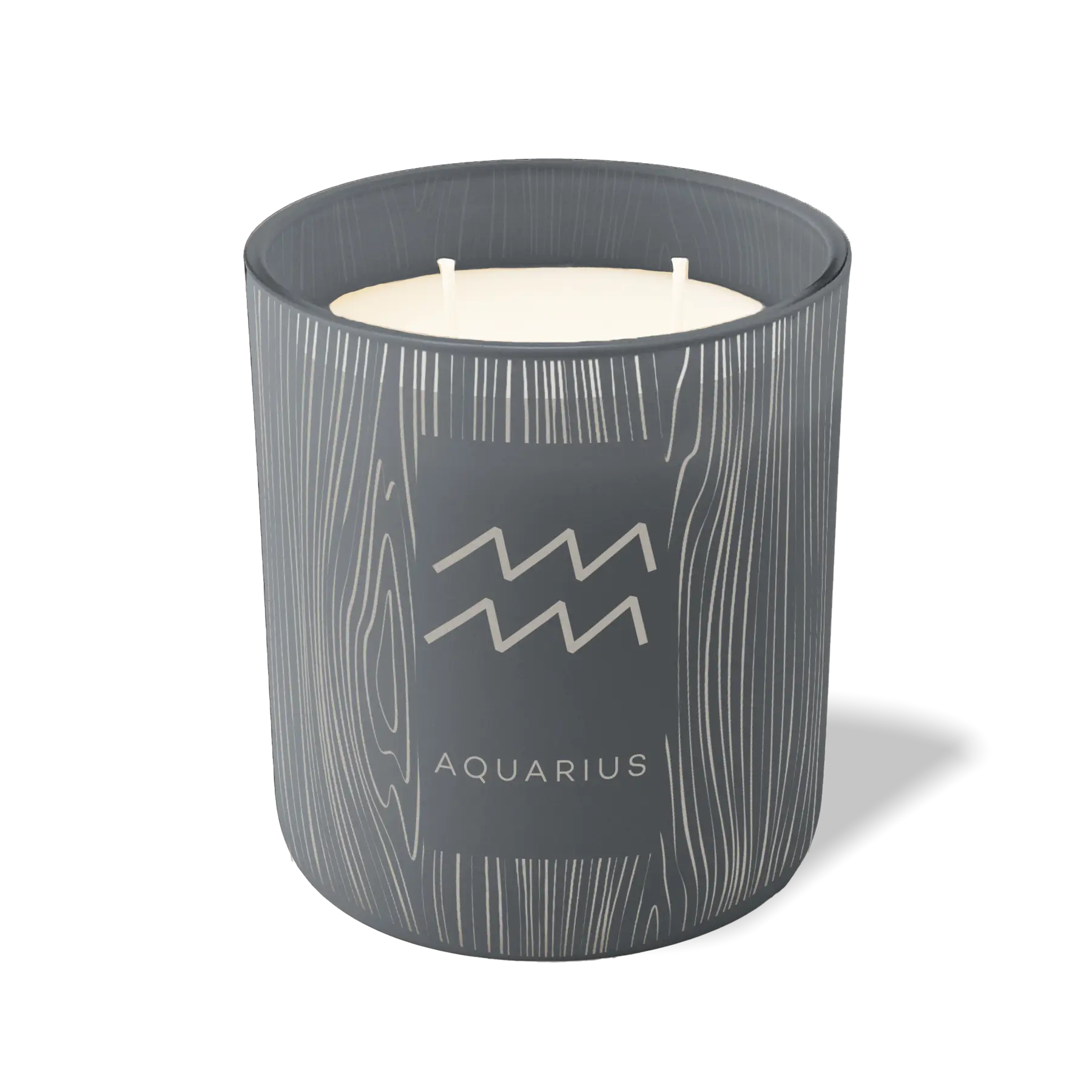 Custom Etched Aquarius Symbol 12 oz Studio Series Candle - Graphite