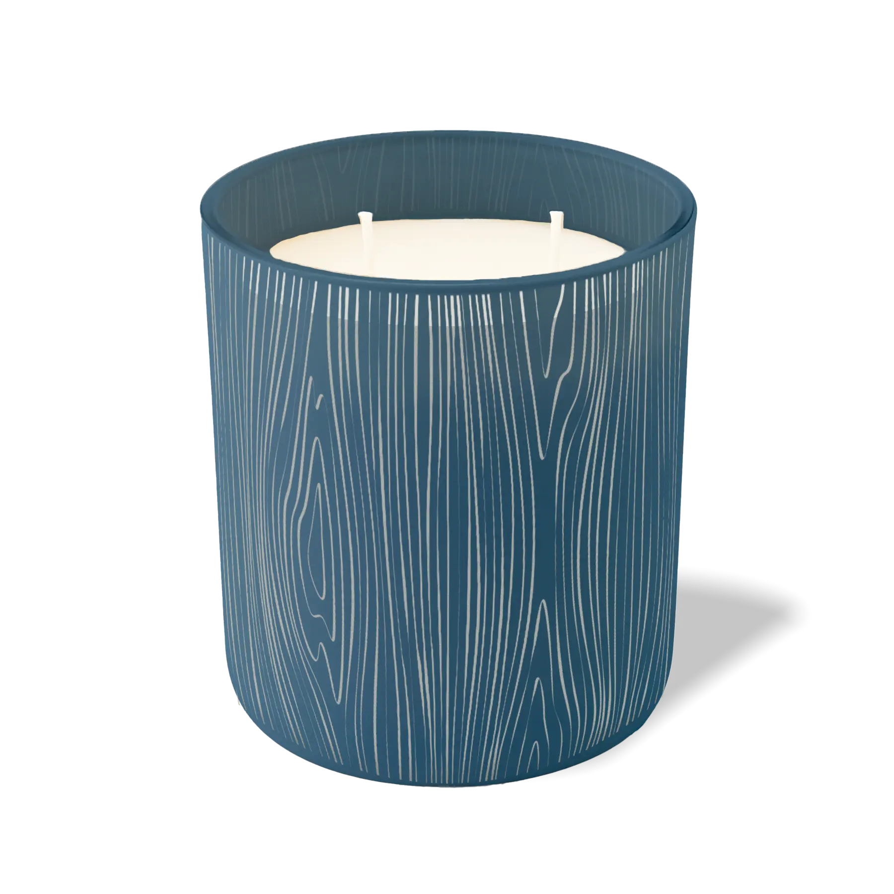 Wild Journey Custom Etched Wood Grain 12 oz Studio Series Candle in Cobalt