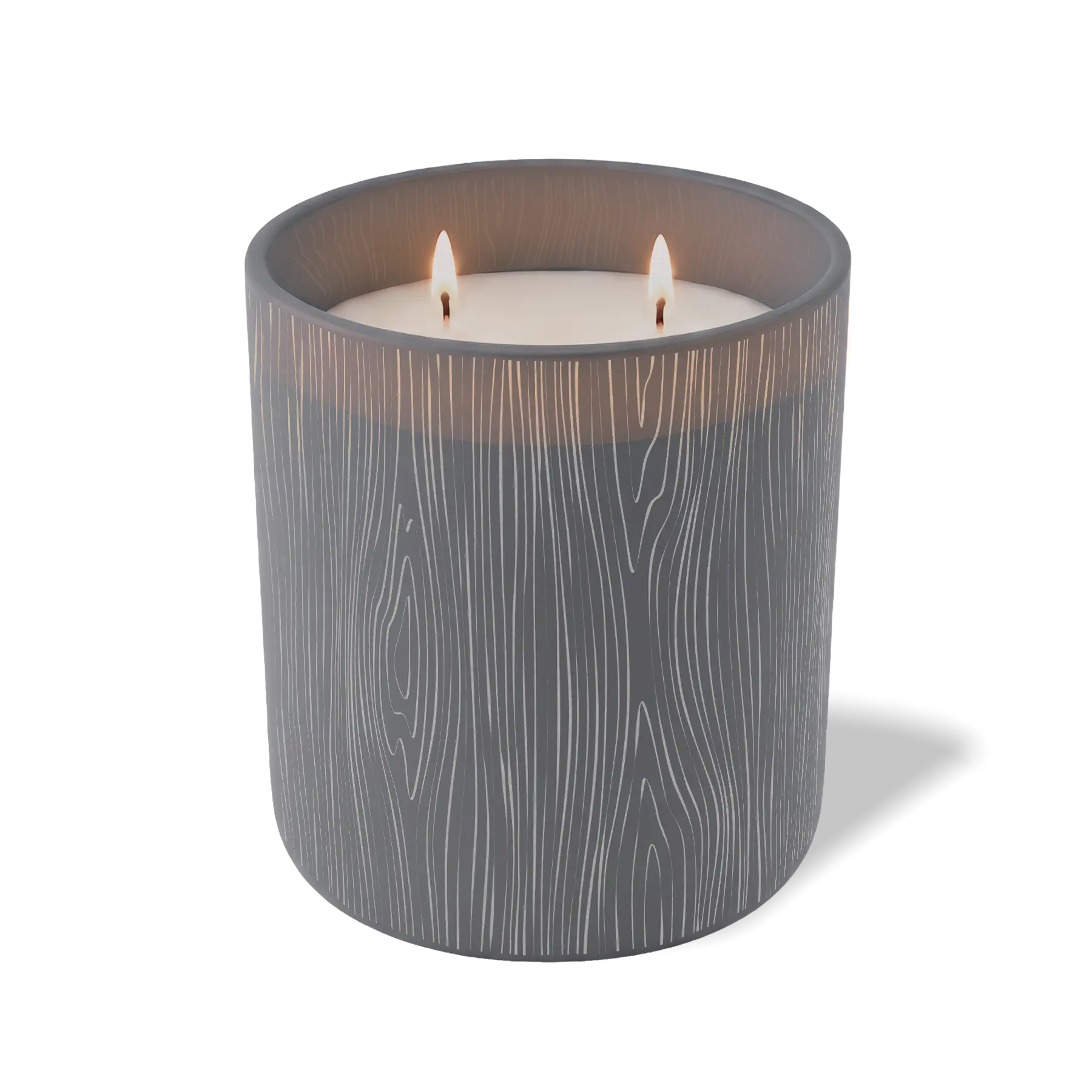 Custom Etched Wood Grain - 12 oz Candle Graphite