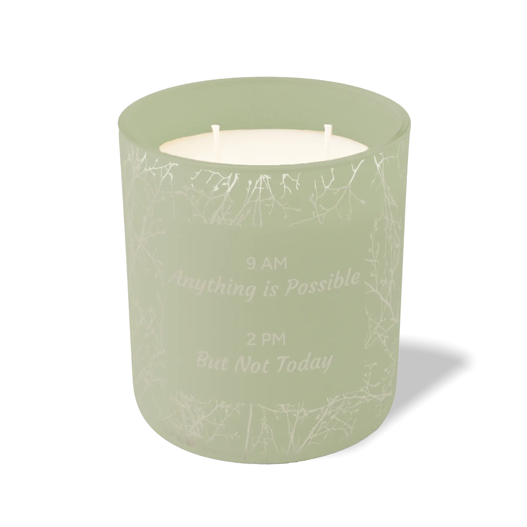 Wild Journey Custom Etched 9 AM Anything is Possible 2 PM But Not Today 12 oz Studio Series Candle in Meadow