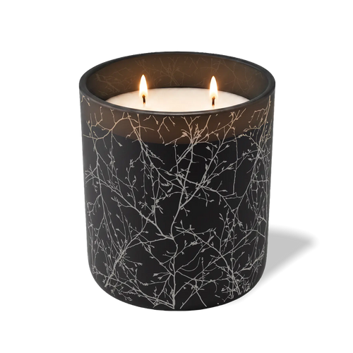 Custom Etched Branches - 12 oz Candle Black
