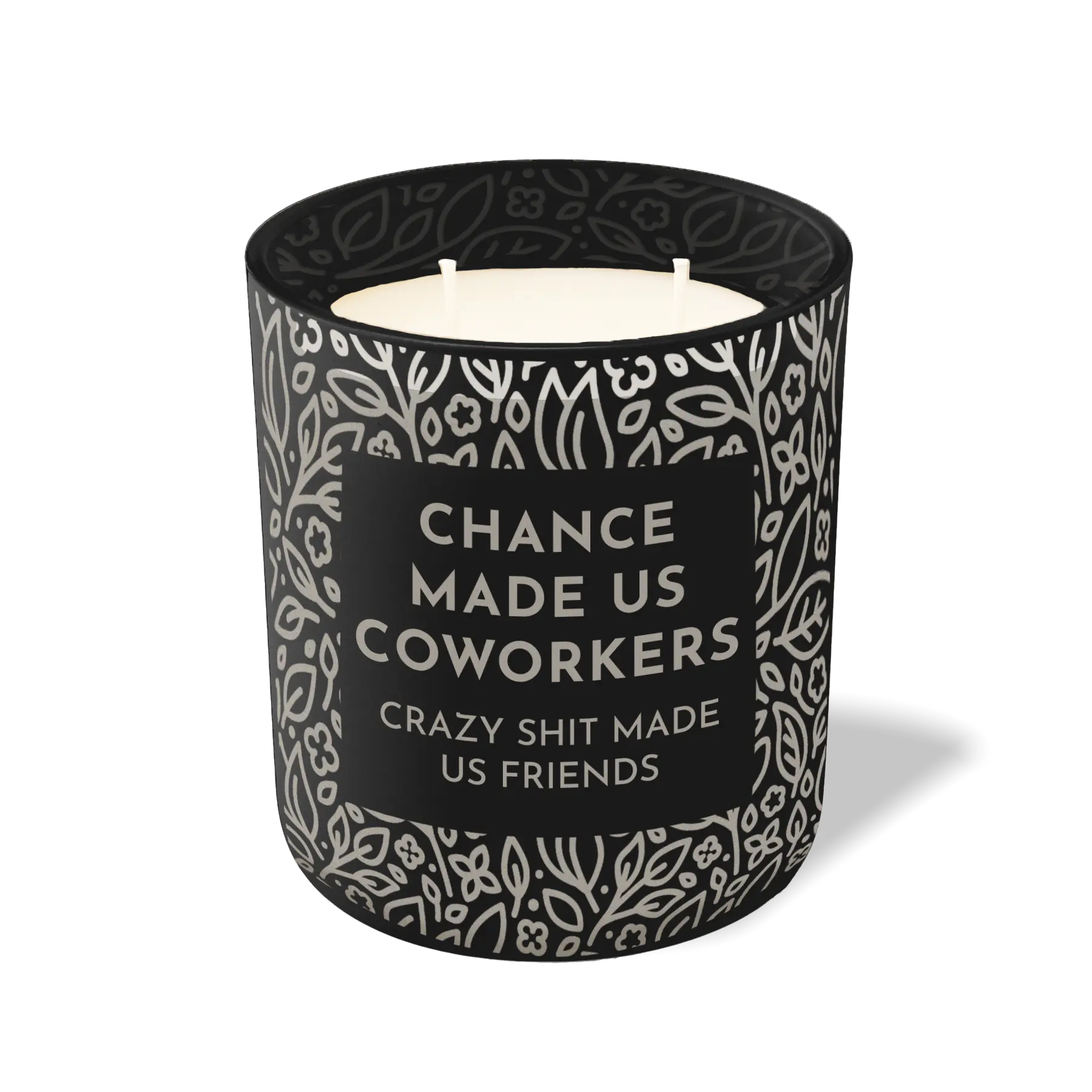 Custom Etched Chance Made Us Coworkers 12 oz Studio Series Candle - Black